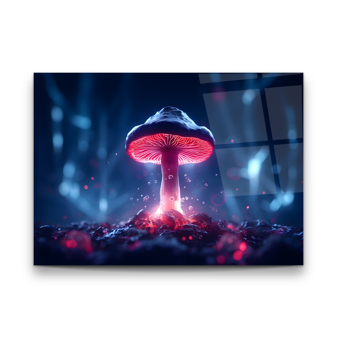 Magic Mushroom - Horizontal Wall Glass Art