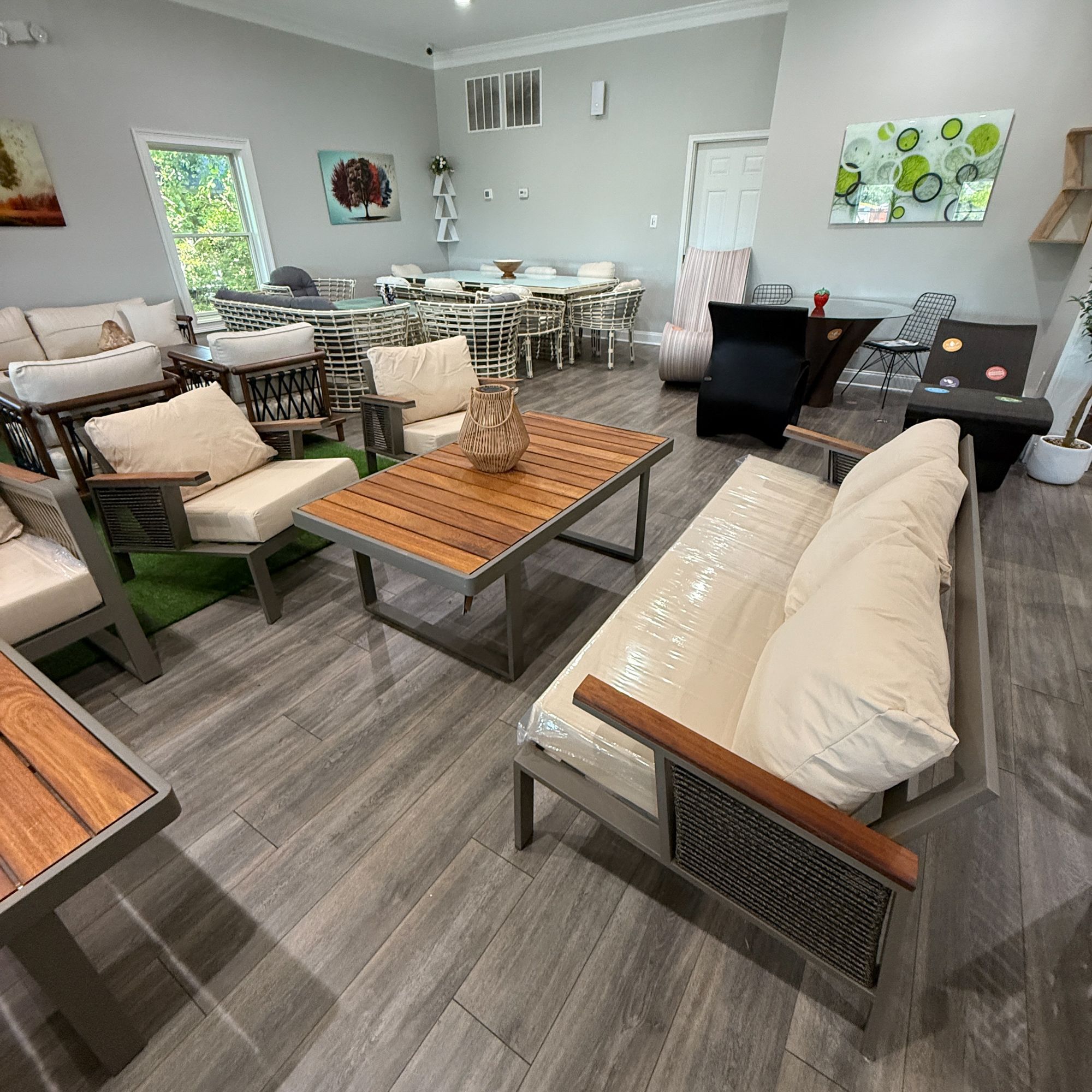 Relax Wooden Garden Patio 3+1+1 Sofa and Table Set