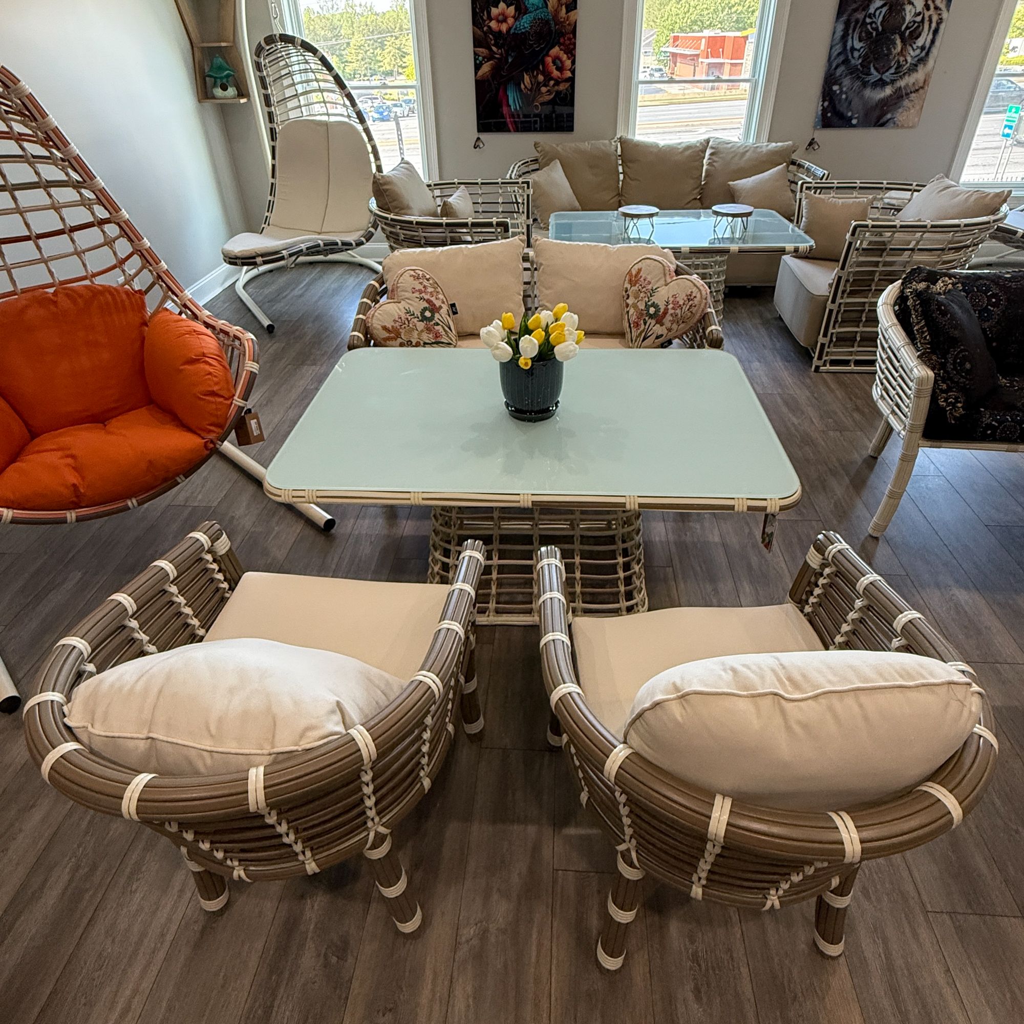Love Rattan Garden Patio 3+1+1 Sofa and Table Set
