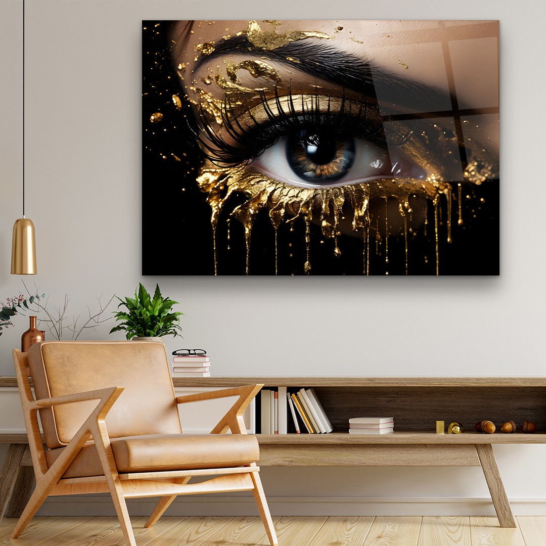 Glitter Eye - Horizontal Wall Glass Art