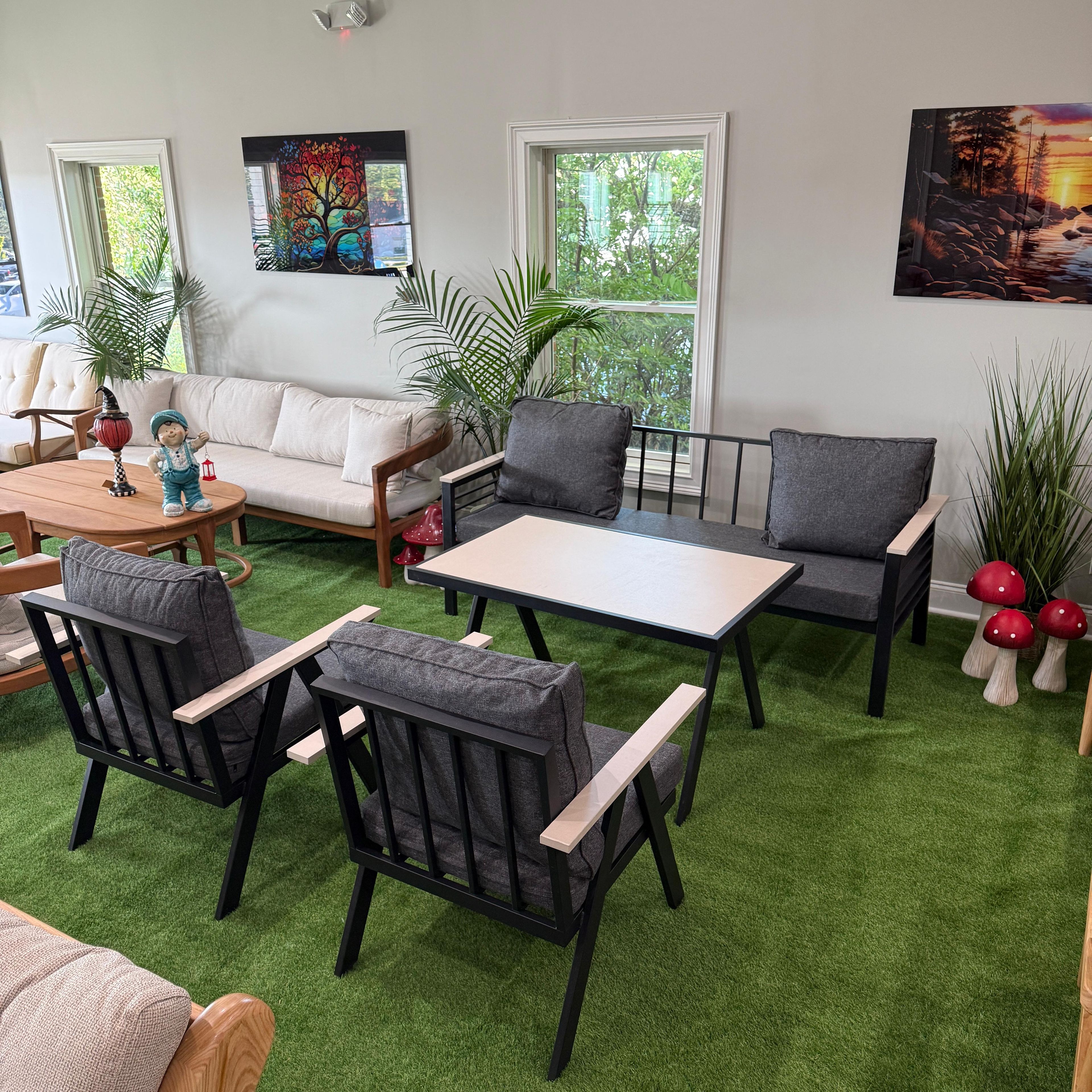 Ferozzi Outdoor Lounge Set with Waterproof Cushions – Modern Metal Frame Patio Seating for Garden, Balcony, or Porch