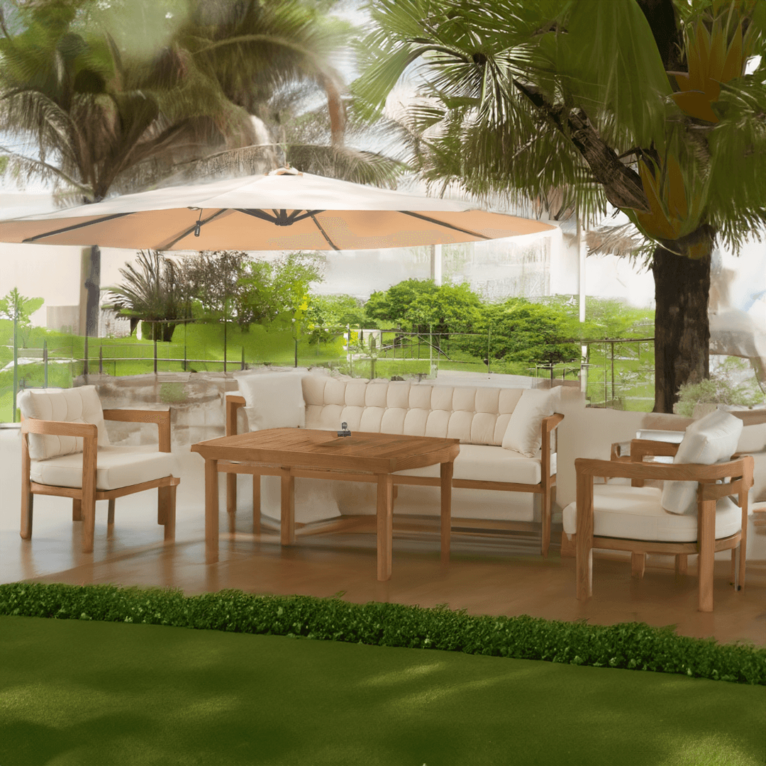 Miami Outdoor Set - Iroko Wood & Waterproof Nano Fabric