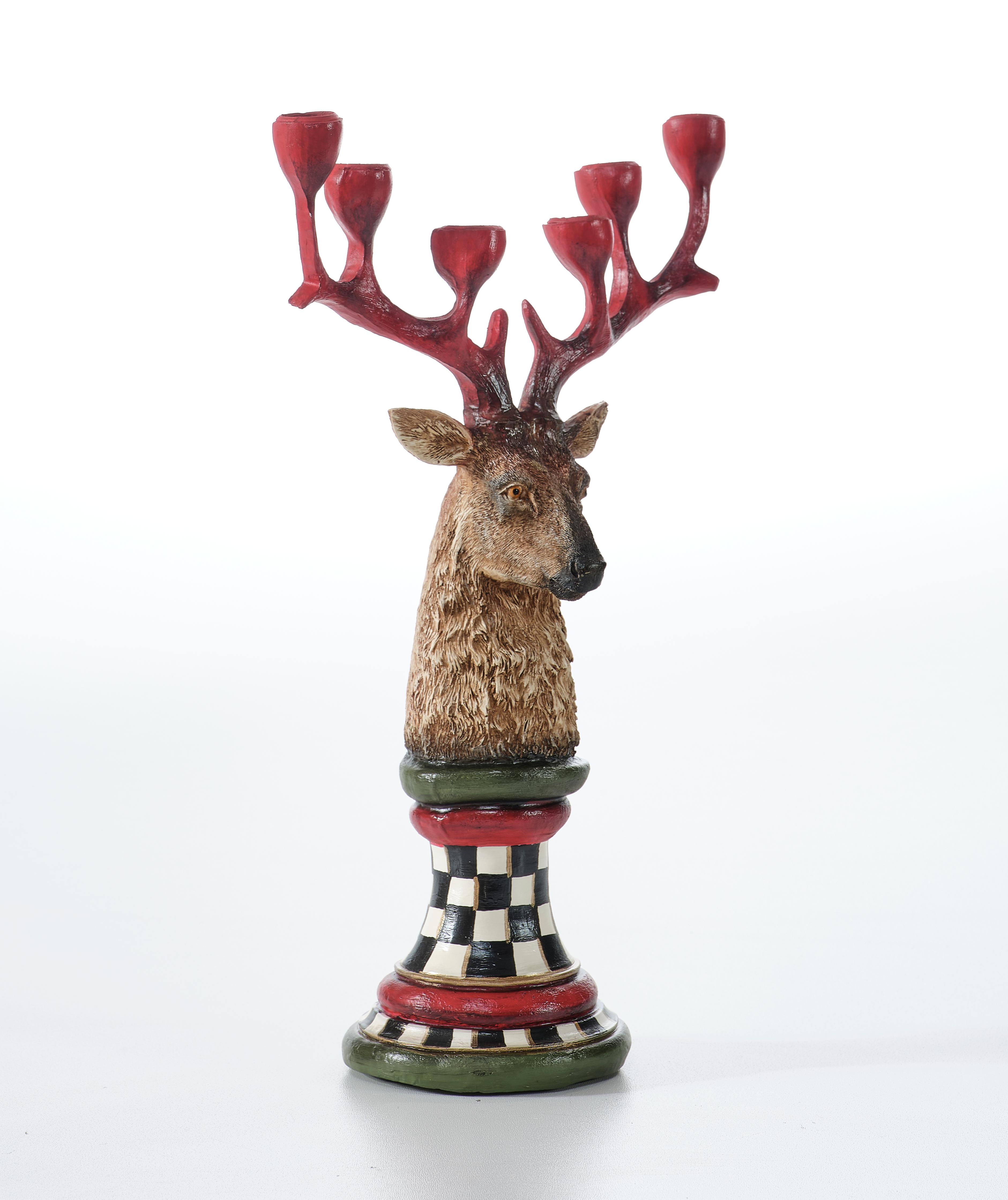 Deer with a chess bottom - Sculpture (Handmade)