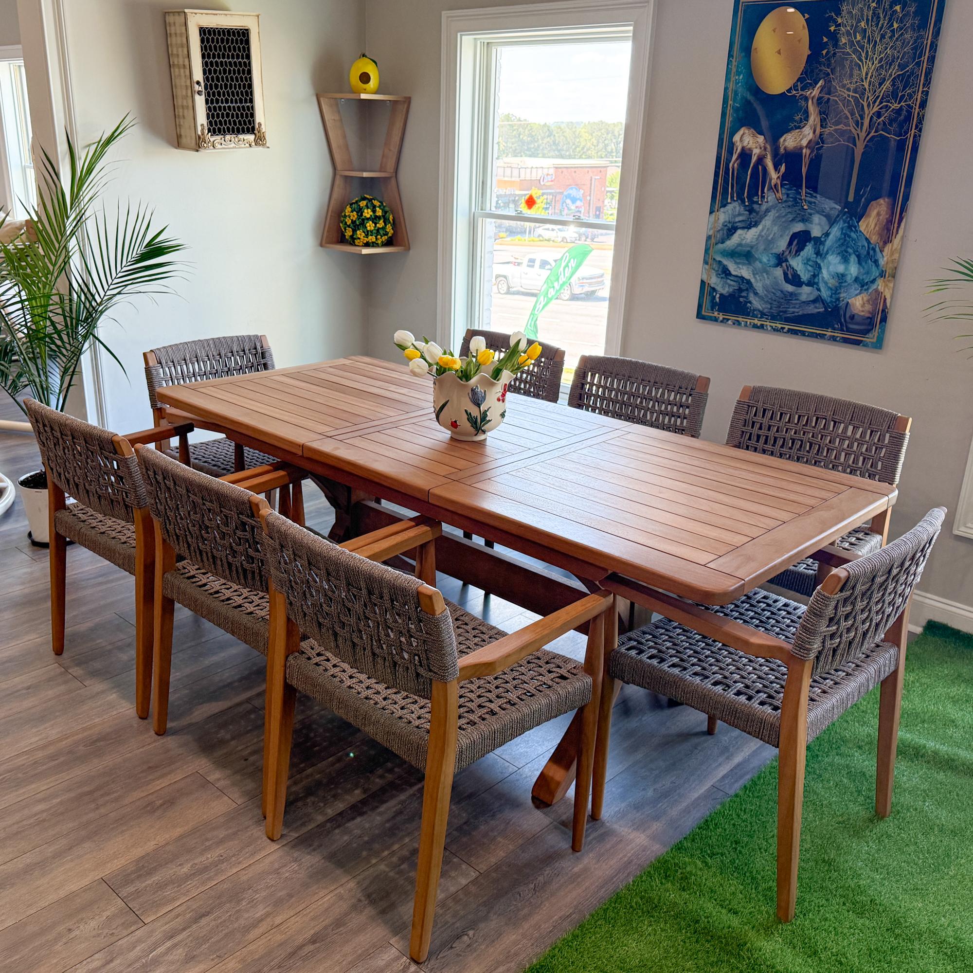 Dark Brown Garden Dining Set (Table and Chair)