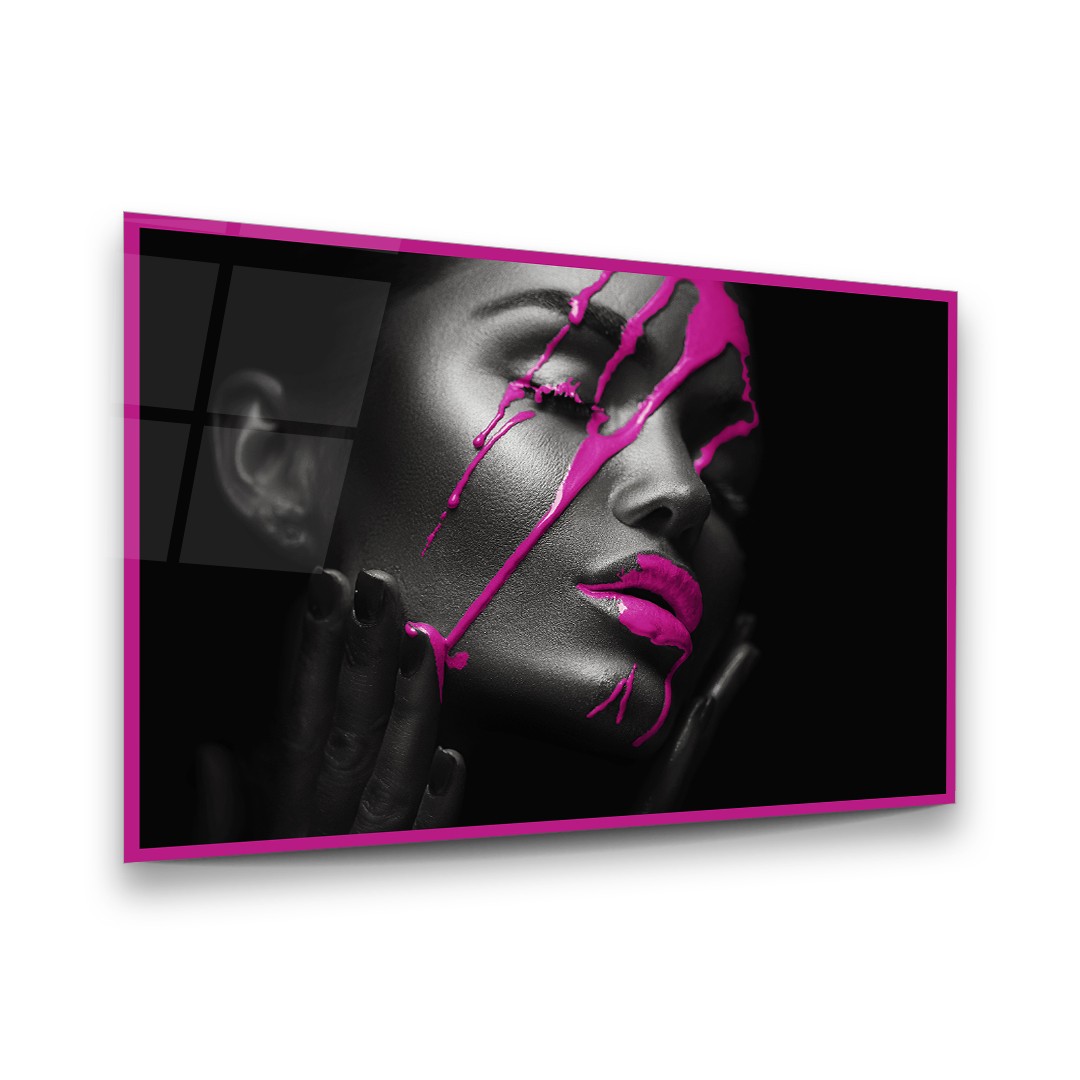 Mix with Pink - Horizontal Glass Art