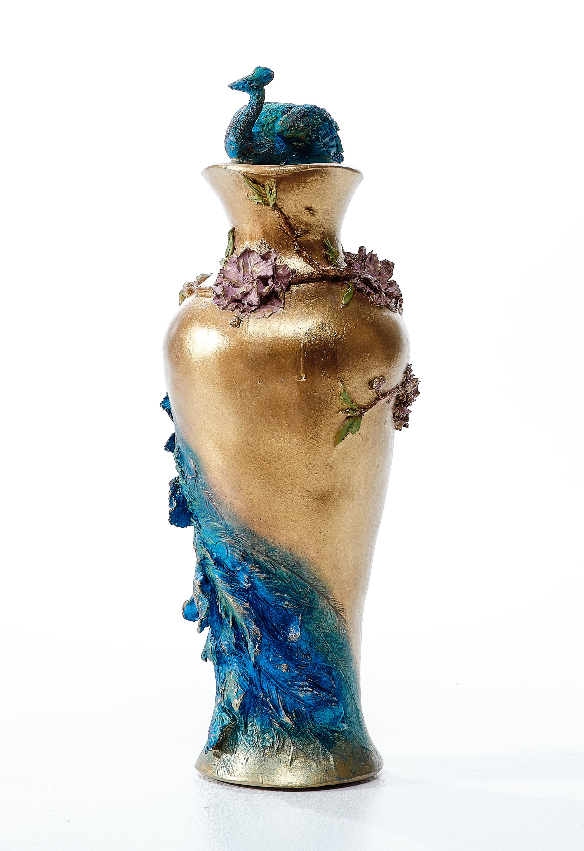 Peacock Decorated Vase (Handmade)