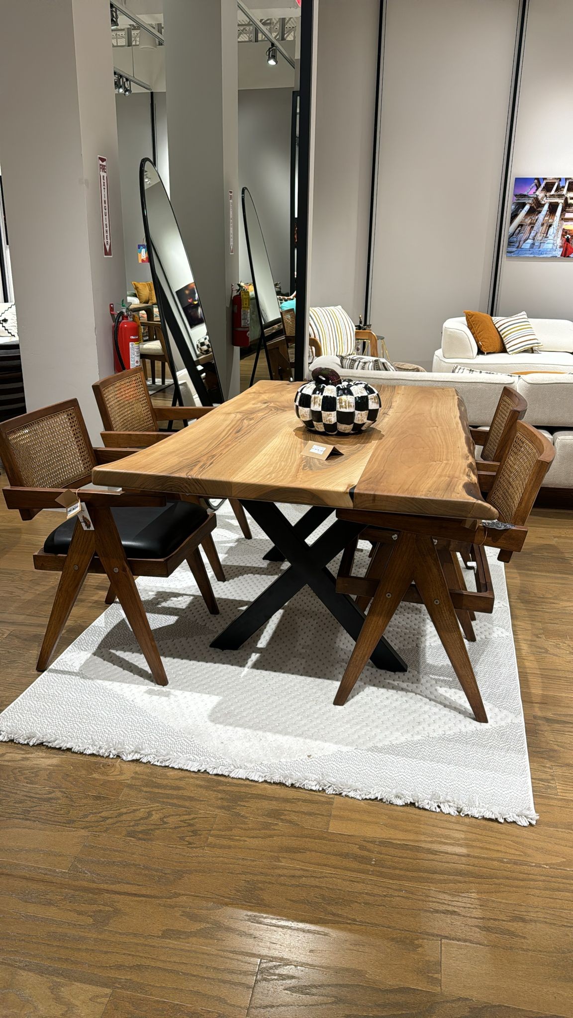 Walnut and Iron Dining Table – Two Size Options