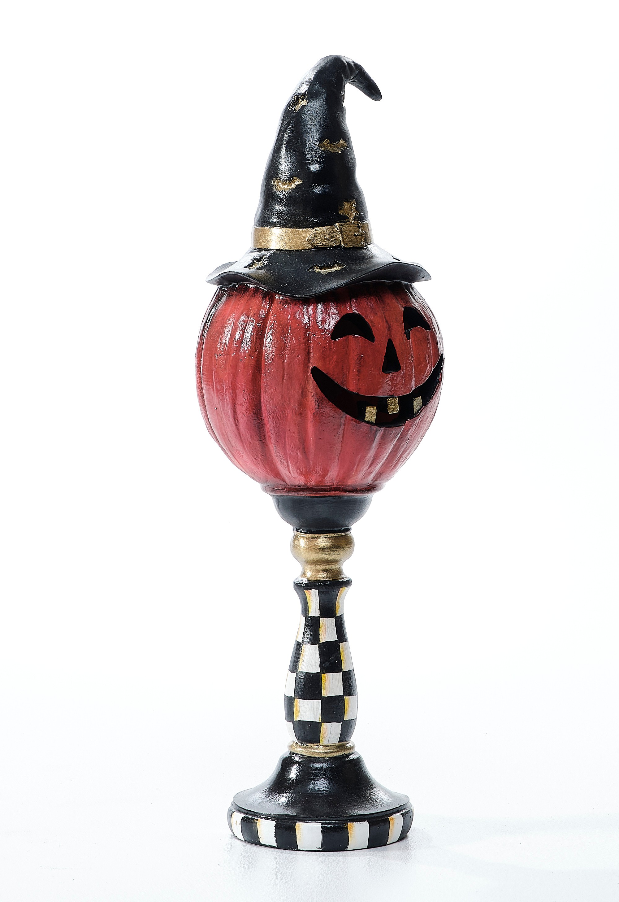 Painted Halloween Pumpkin Column (Handmade)