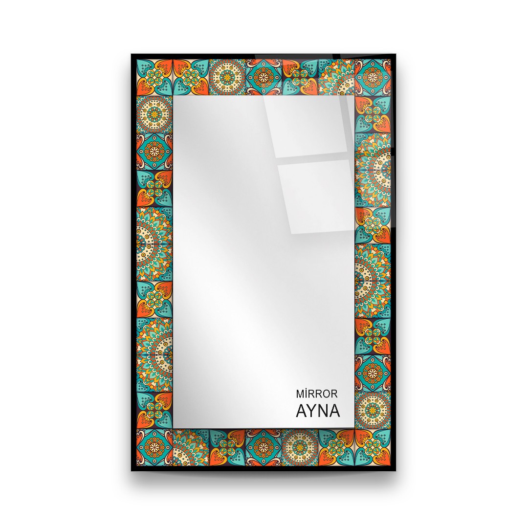 Tile Patterned Glass Mirror Bodrum  - Rectangle 2