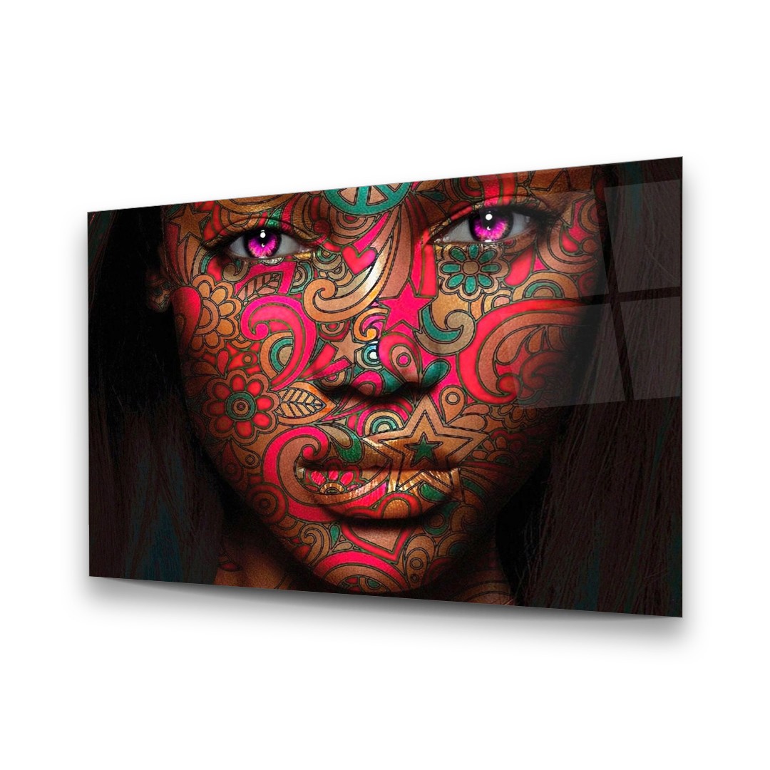 Ethnic Woman - Horizontal Glass Art