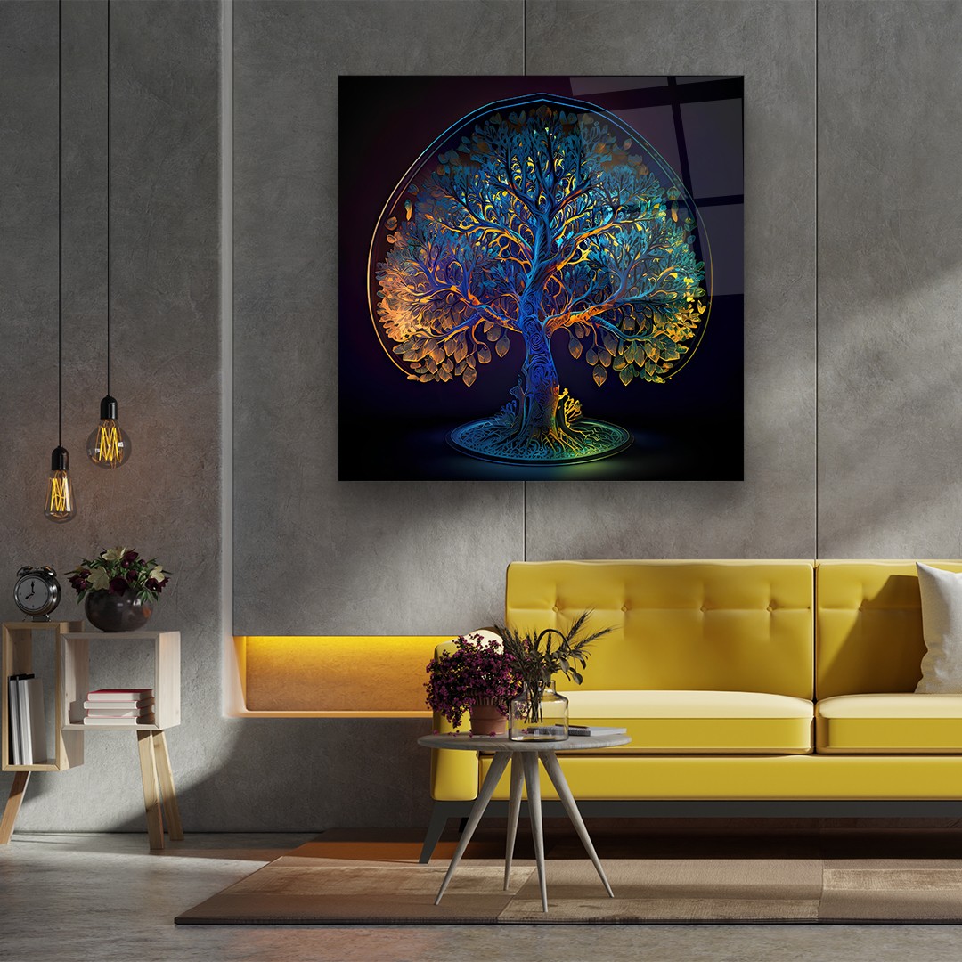 Tree of Life - Square Wall Glass Art