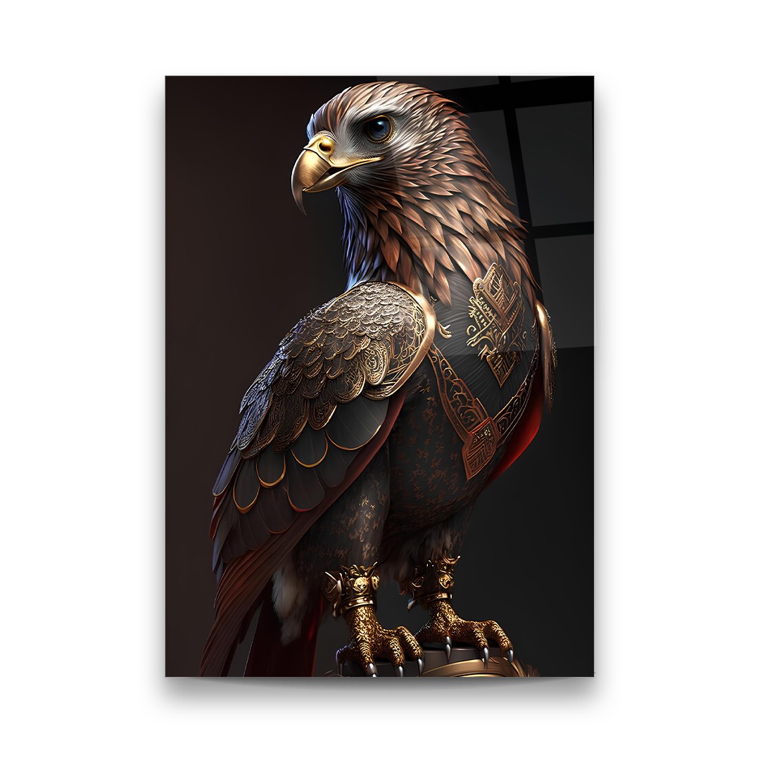 Armored Eagle - Rectangle Wall Glass Art