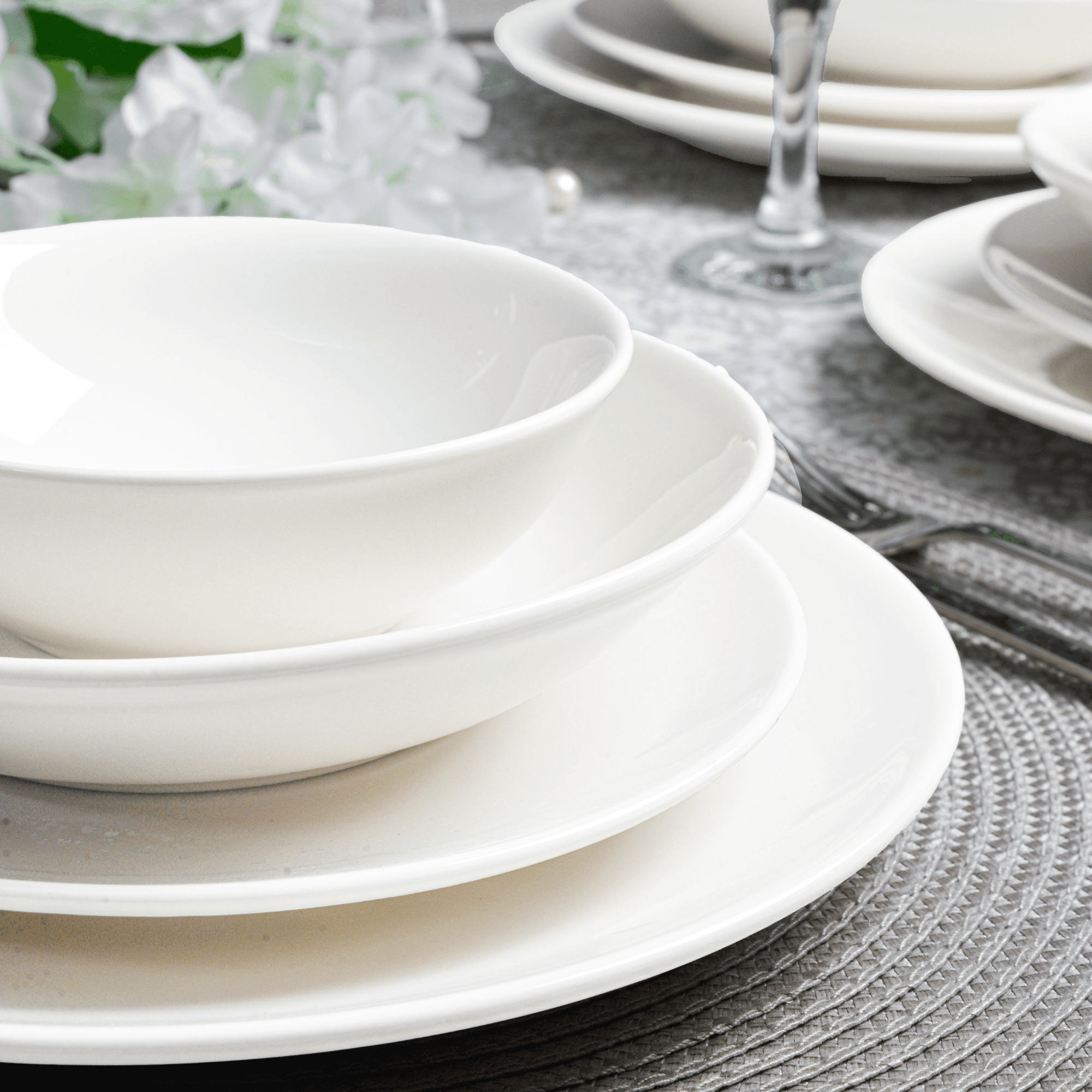 Deniz 28-Piece  Plain Dinner Set