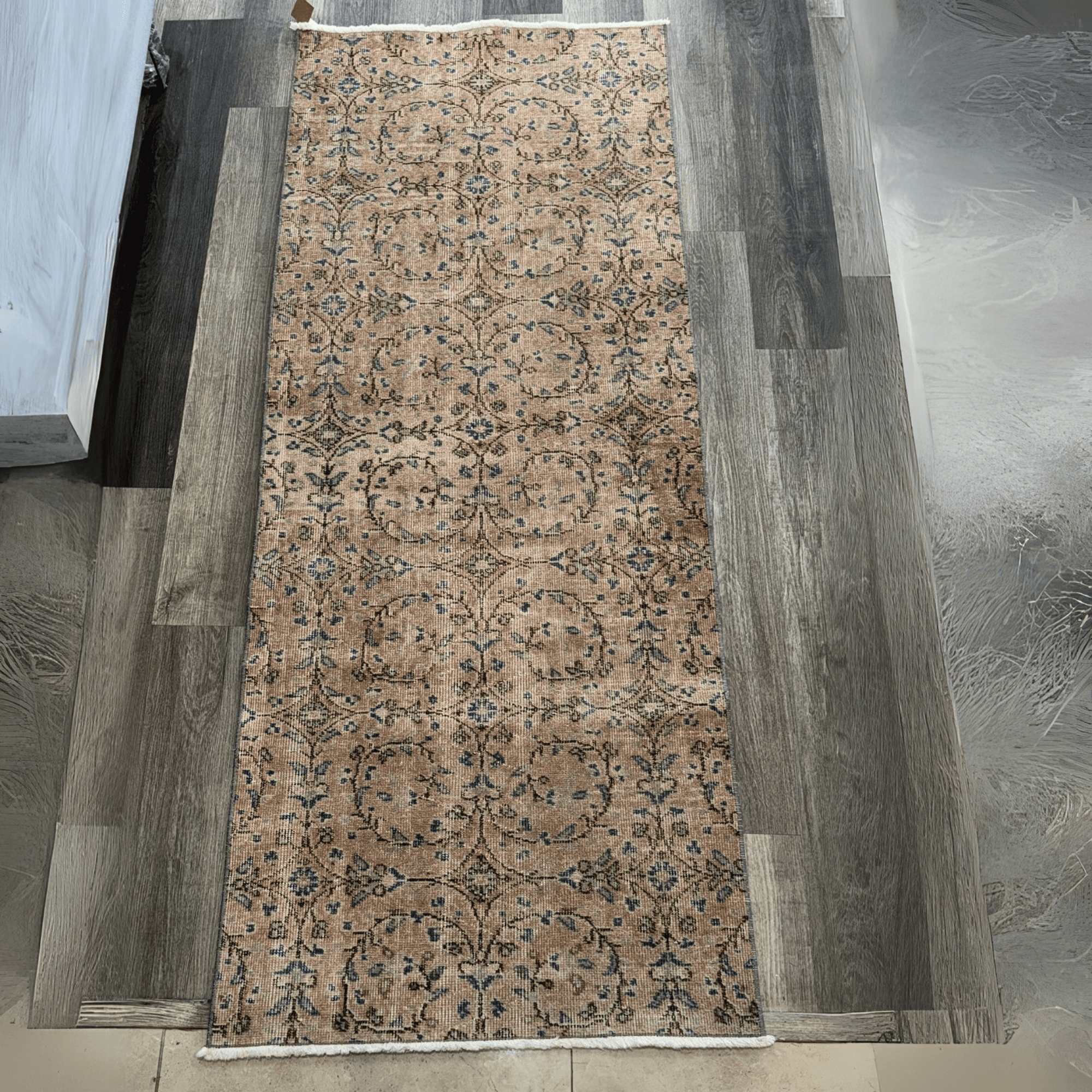 Vintage Turkish Handmade Wool Runner Rug – Organic Dyed – Over 50 Years Old – 2'9 x 7'