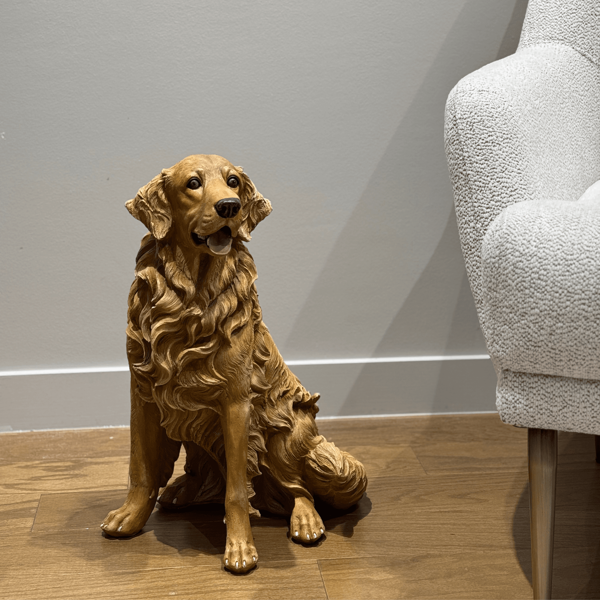 Handmade Golden Retriever Dog Statue - Decorative Pet Sculpture for Home & Garden