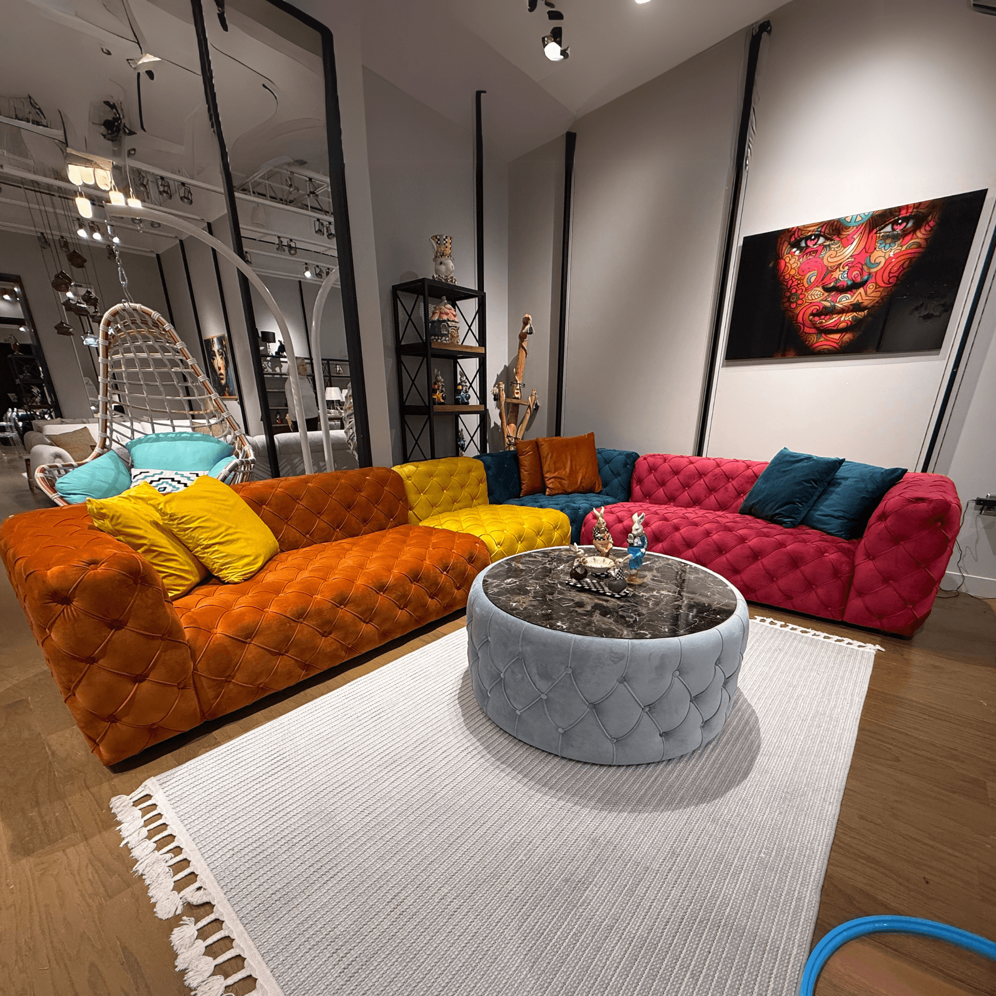 Ferozzi Zeus Corner Sofa Set - Luxury Multicolor Velvet Sectional for Living Room