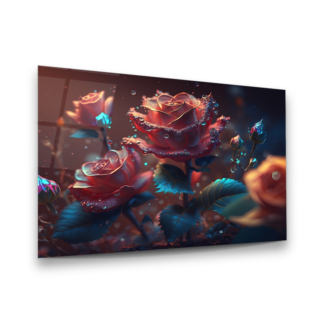 Rose's - Horizontal Wall Glass Art