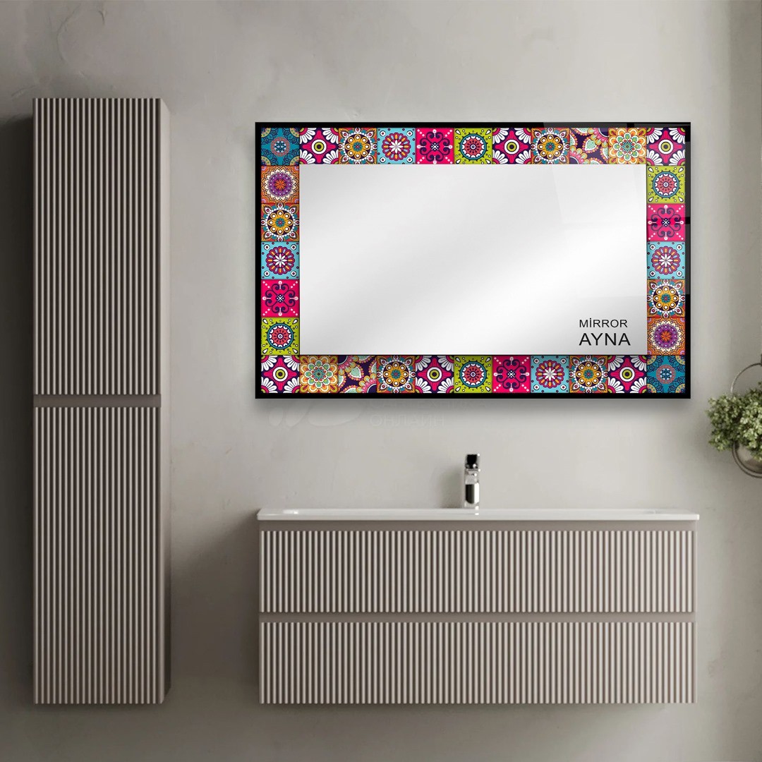 Tile Patterned Glass Mirror Kusadasi - Rectangle 5