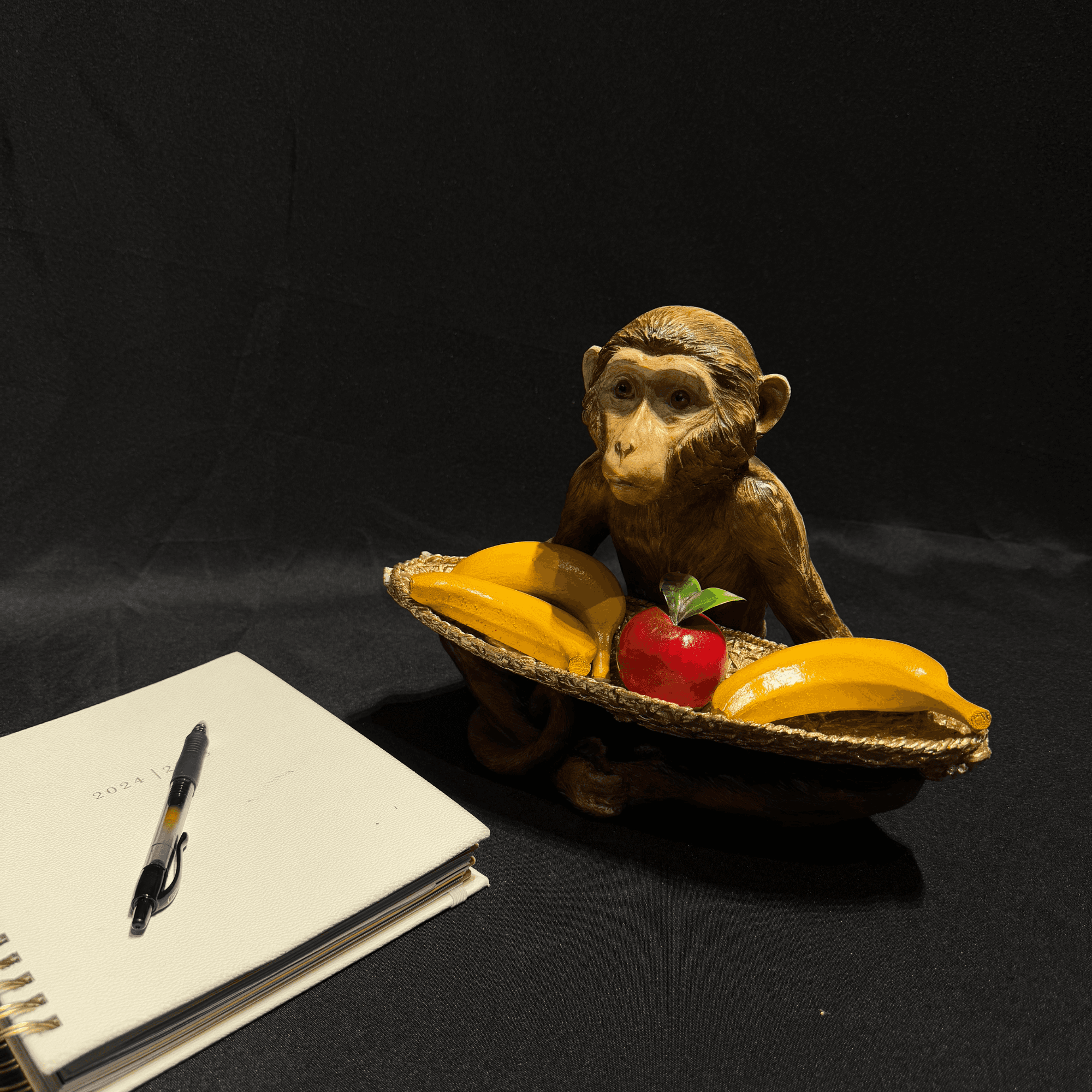 Monkey Fruit Tray – Handmade Decorative Banana and Apple Holder