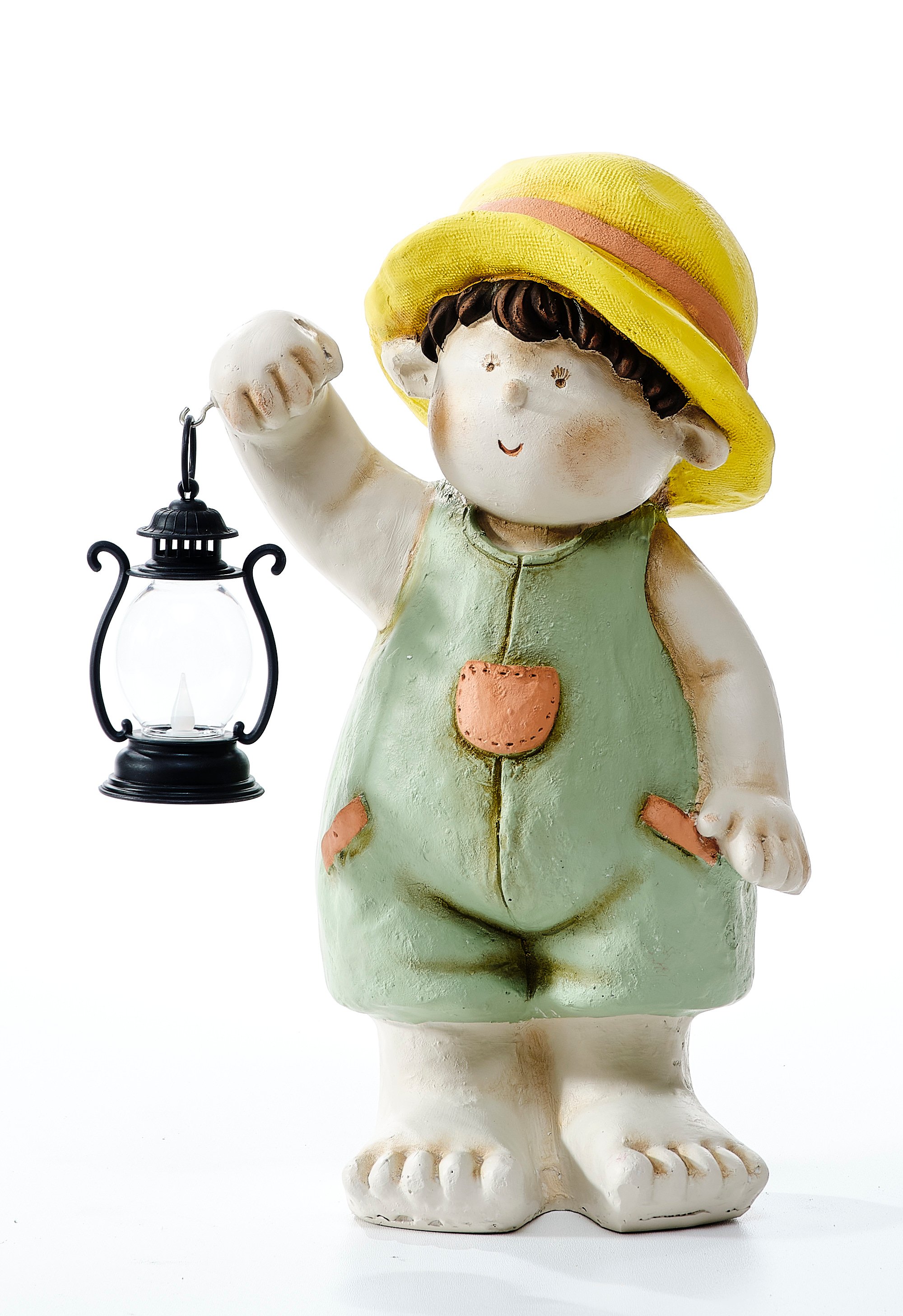 Ferozzi Colourful Boy Holding a Lantern - Sculpture (Handmade)