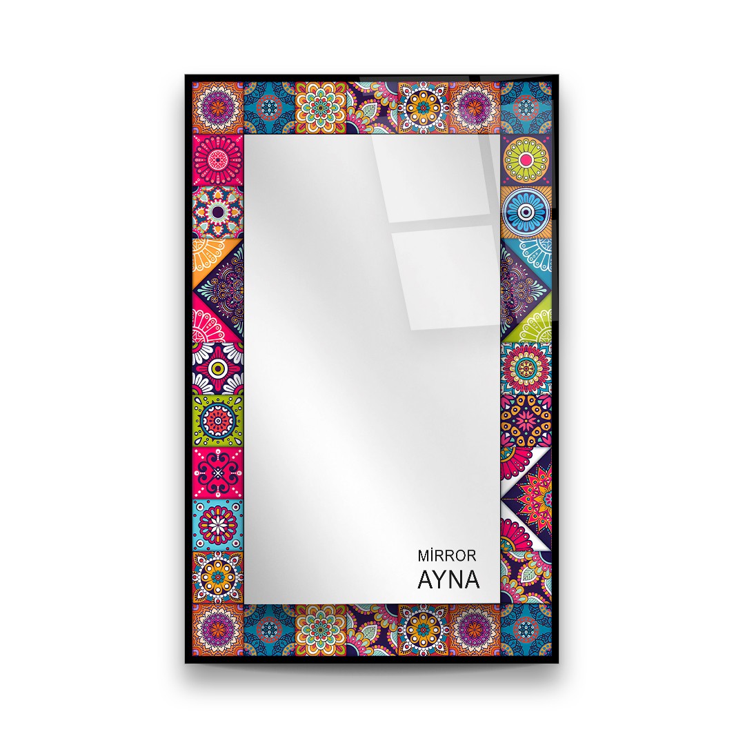 Tile Patterned Glass Mirror  Datca - Rectangle 3