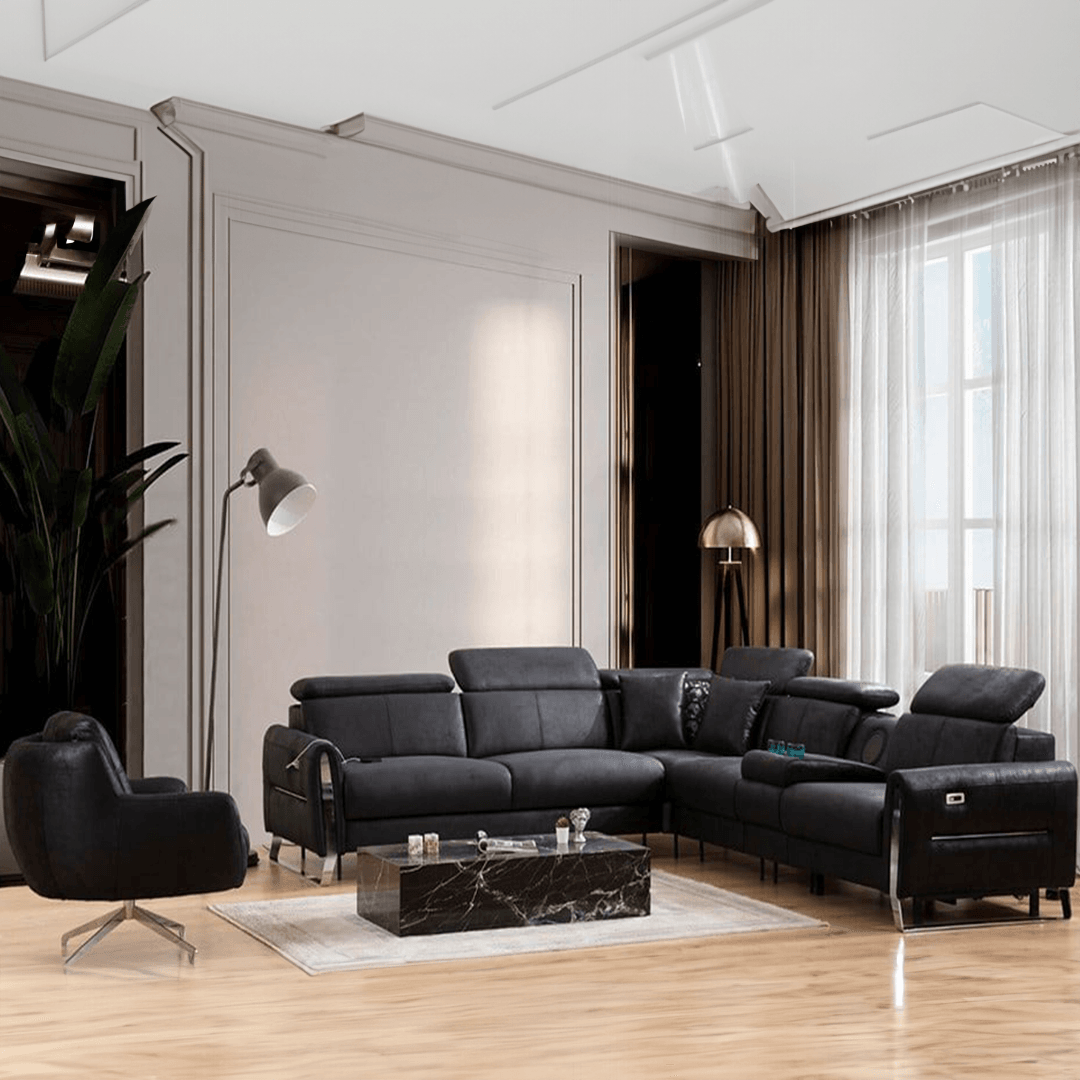 Pearl Mechanized Comfortable Sectional Sofa Set (Corner + Armchair)