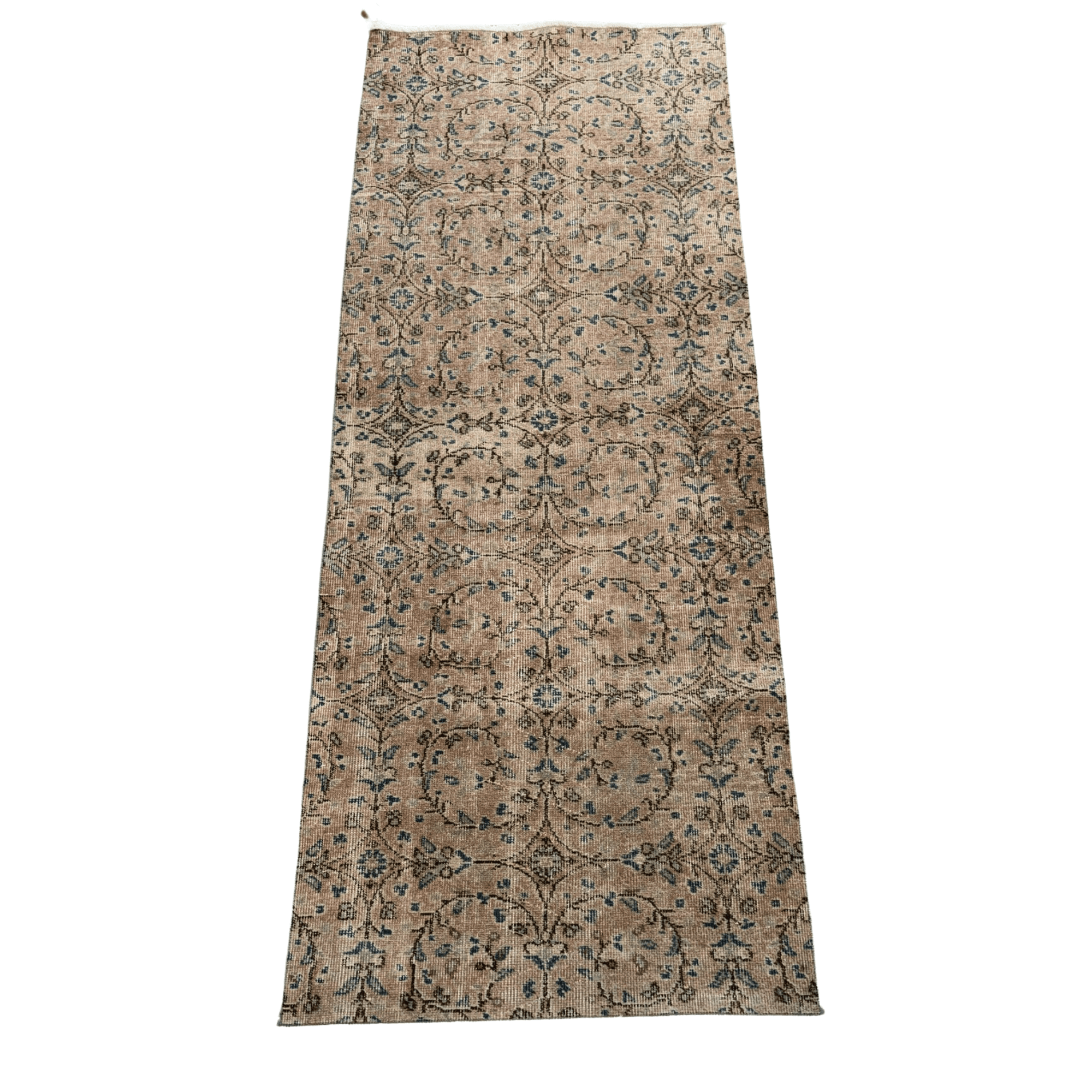 Vintage Turkish Handmade Wool Runner Rug – Organic Dyed – Over 50 Years Old – 2'9 x 7'