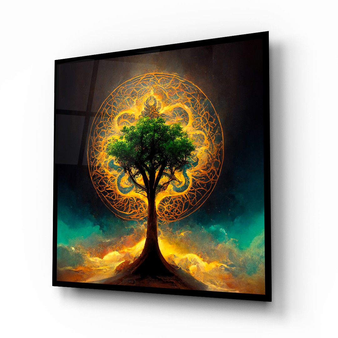 Tree of Life 10 - Square Glass Art