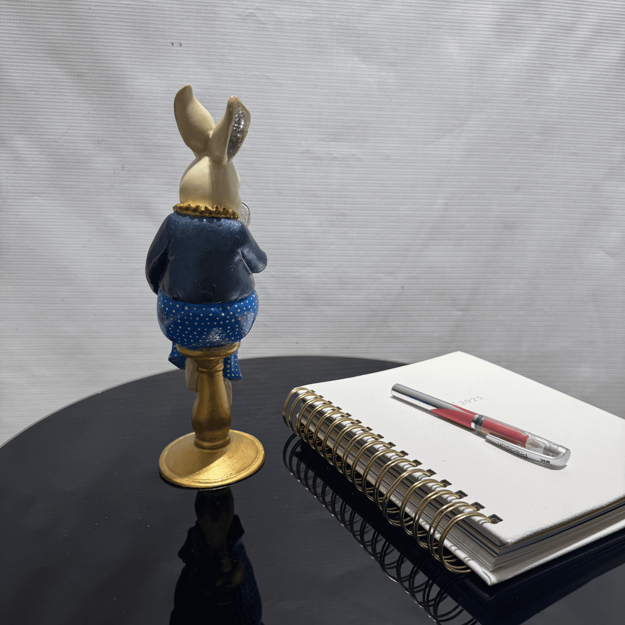 Ferozzi Elegant Blue Dress Rabbit Figurine – Handcrafted Vintage-Inspired Home & Vanity Decor