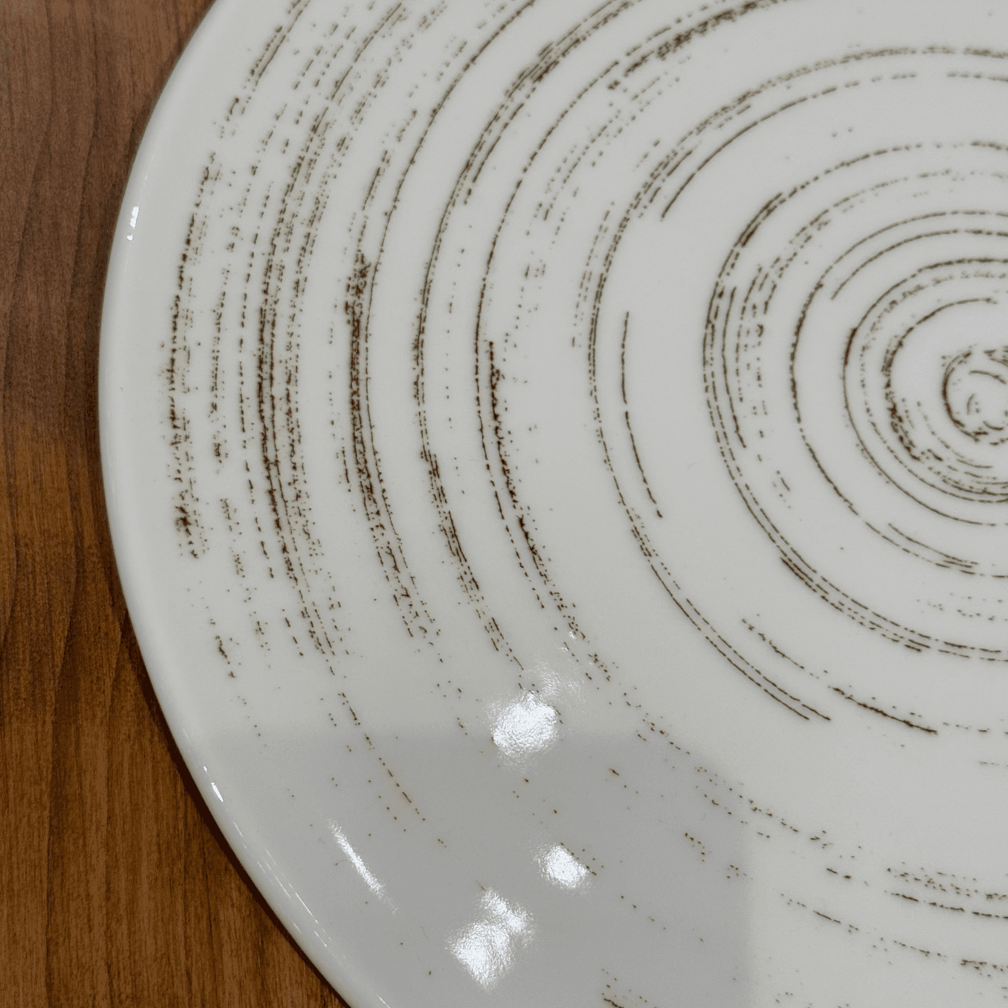 Spiral Digital Pizza Plate Set – 6 Pieces (27 CM) | Handmade Porcelain Pizza and Serving Plate