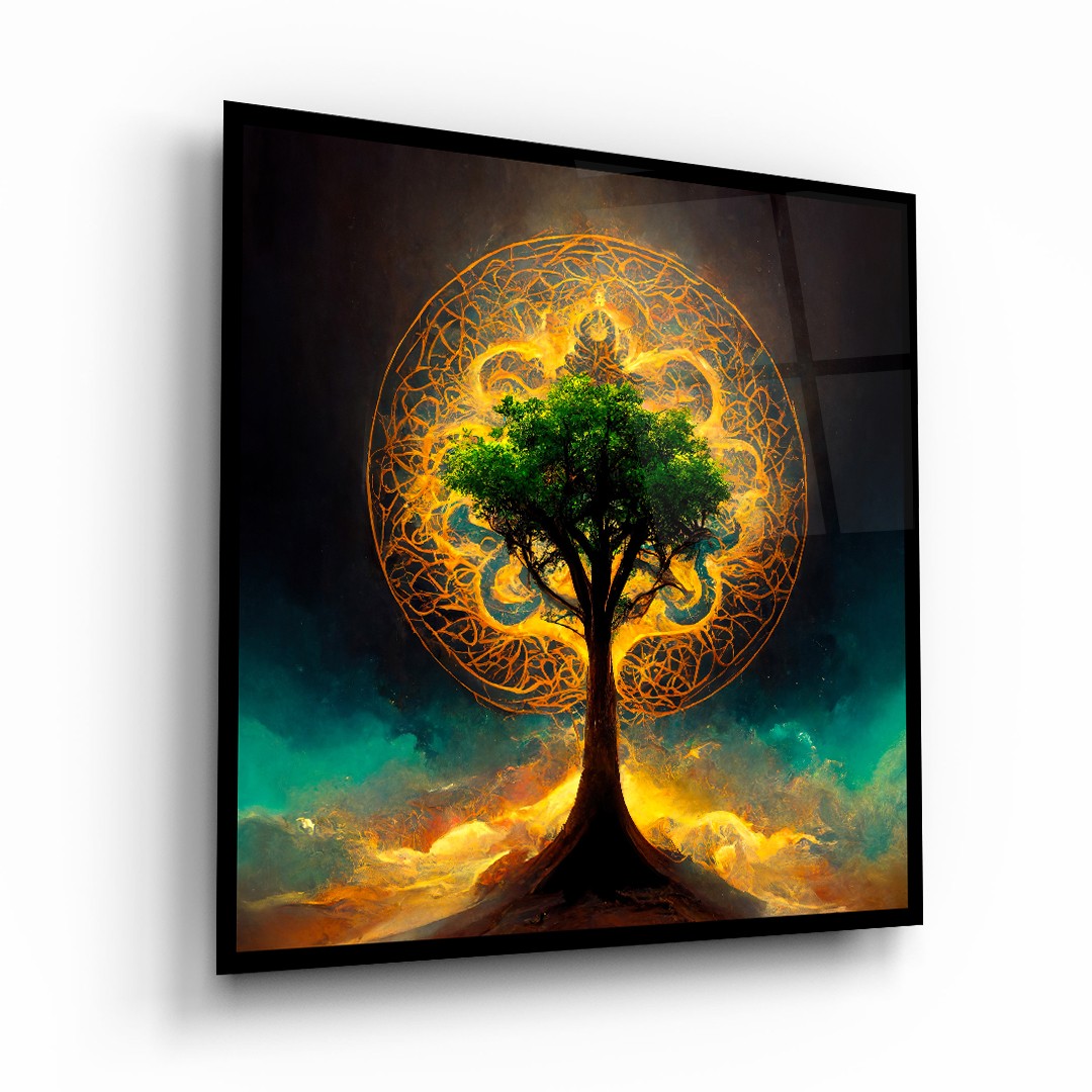 Tree of Life 10 - Square Glass Art