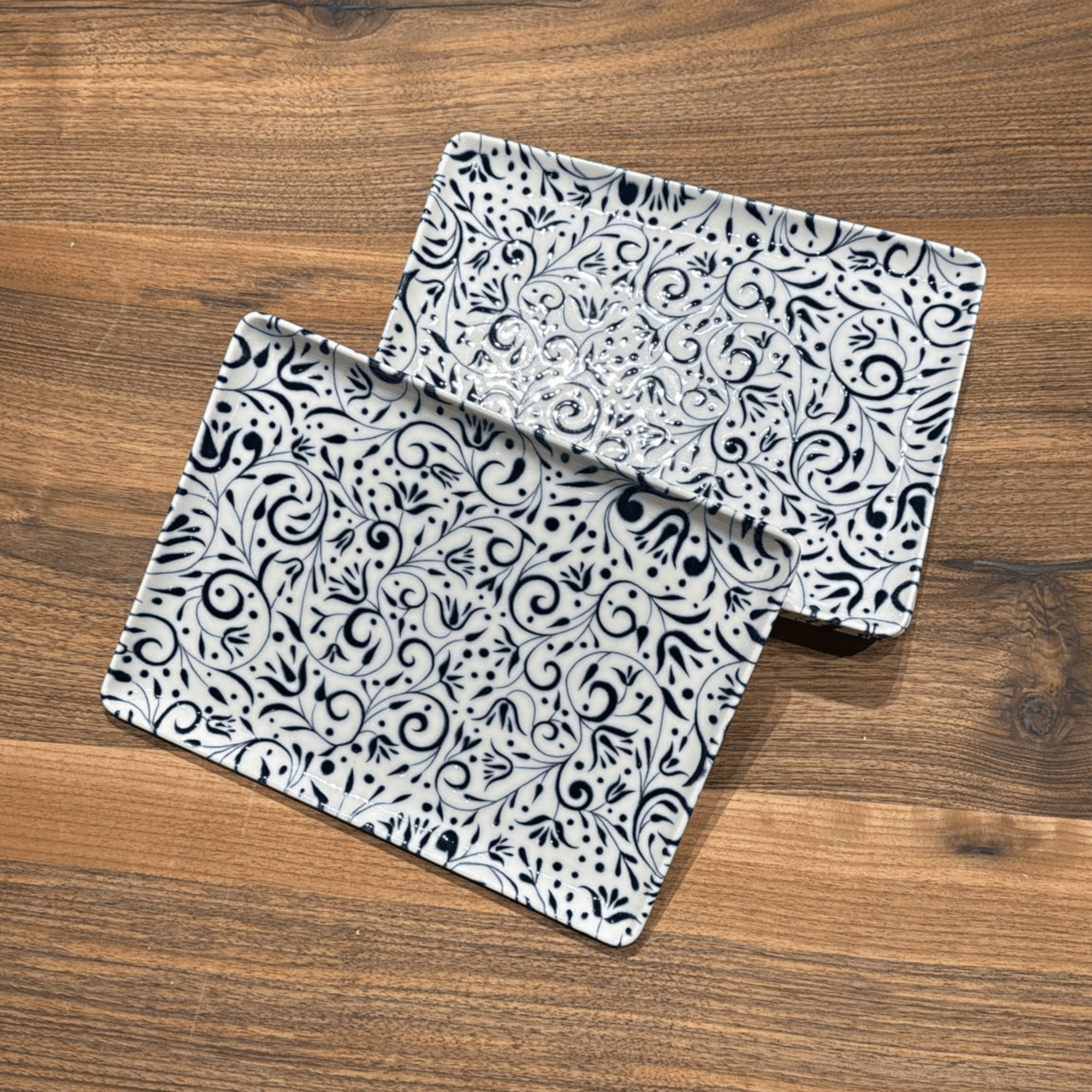 Laleli Digital Rectangular Plate Set – ONE Pieces (30 CM) | Handmade Porcelain Plate with Traditional Floral Design