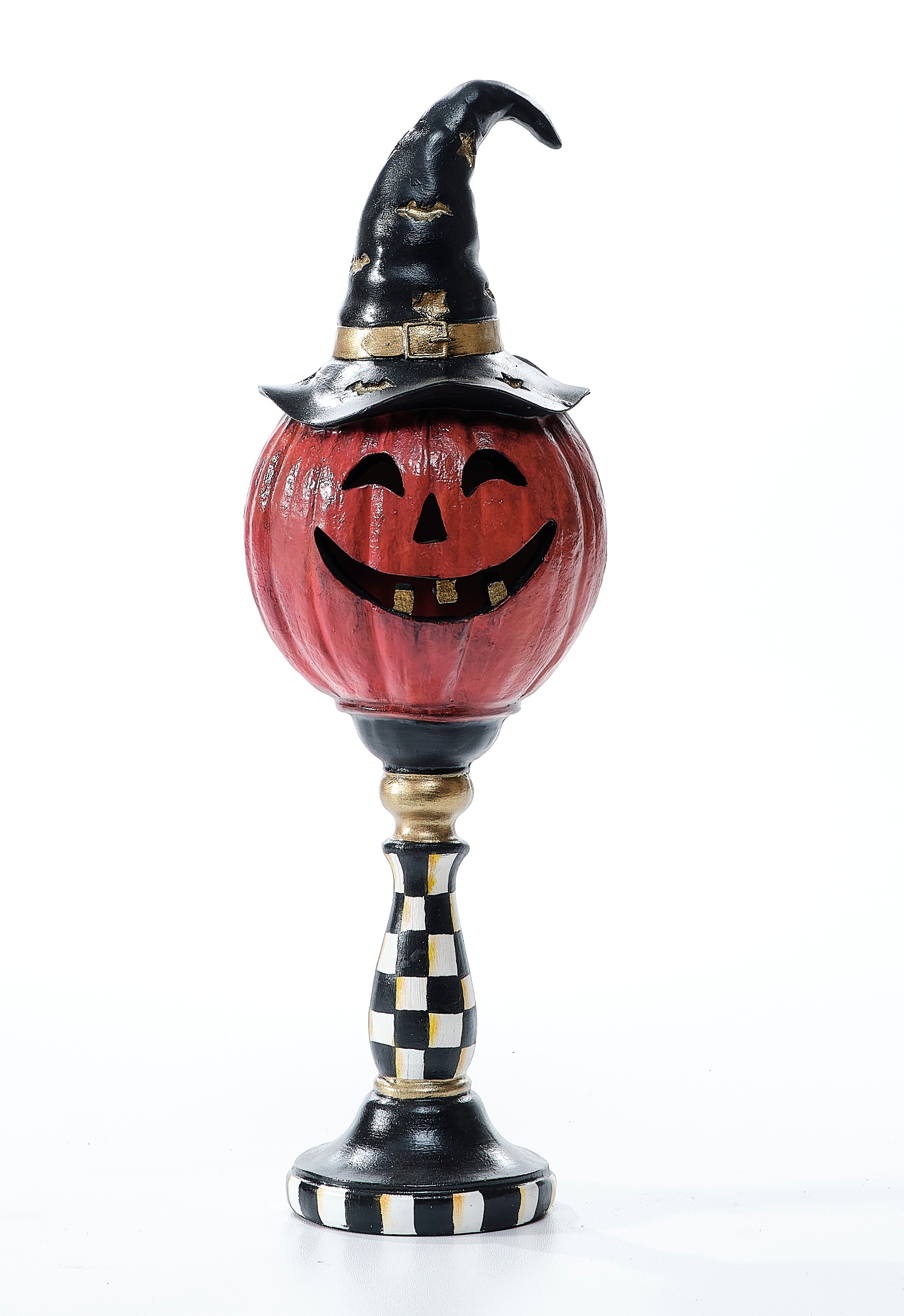 Painted Halloween Pumpkin Column (Handmade)