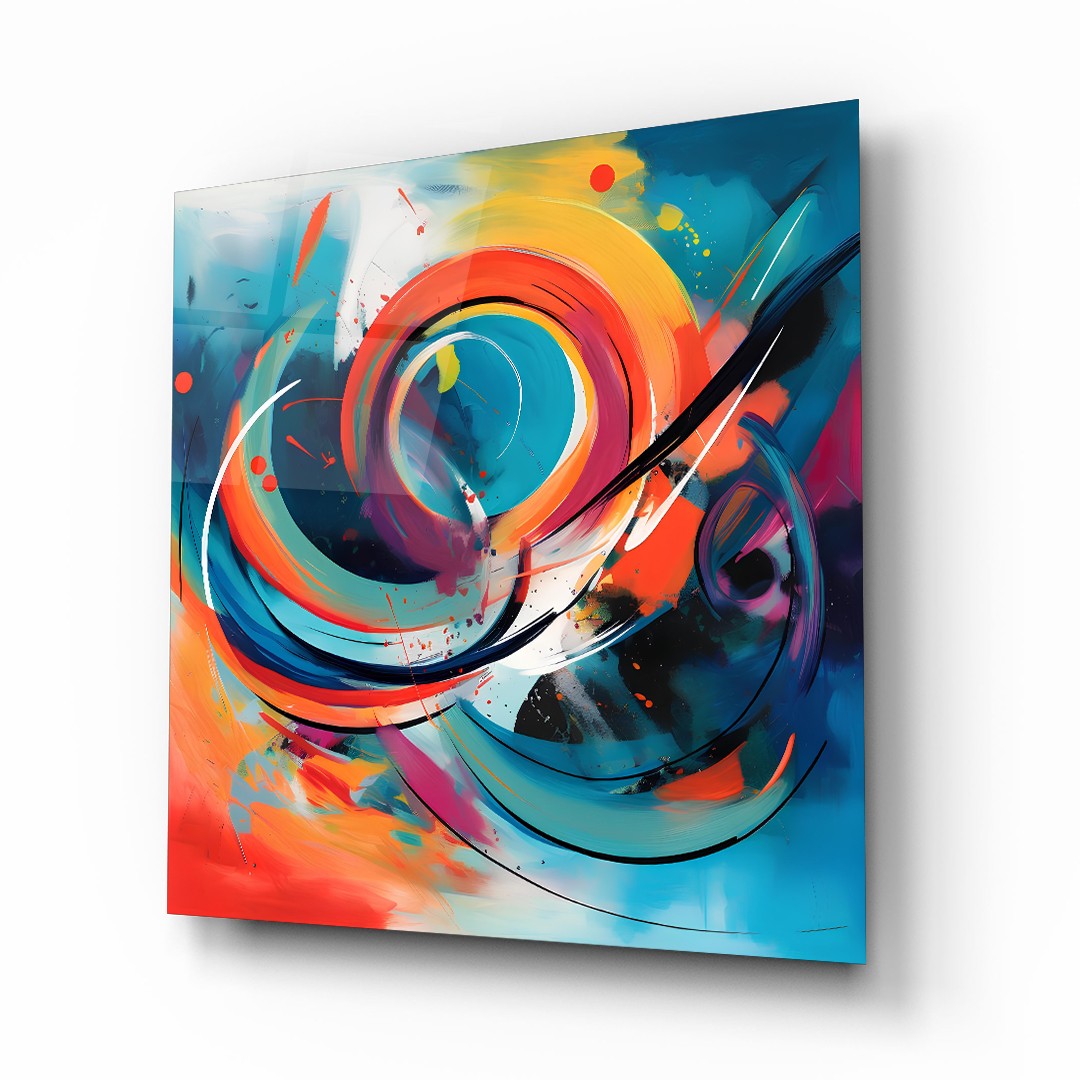 Abstract Mixed Colors - Square Wall Glass Art