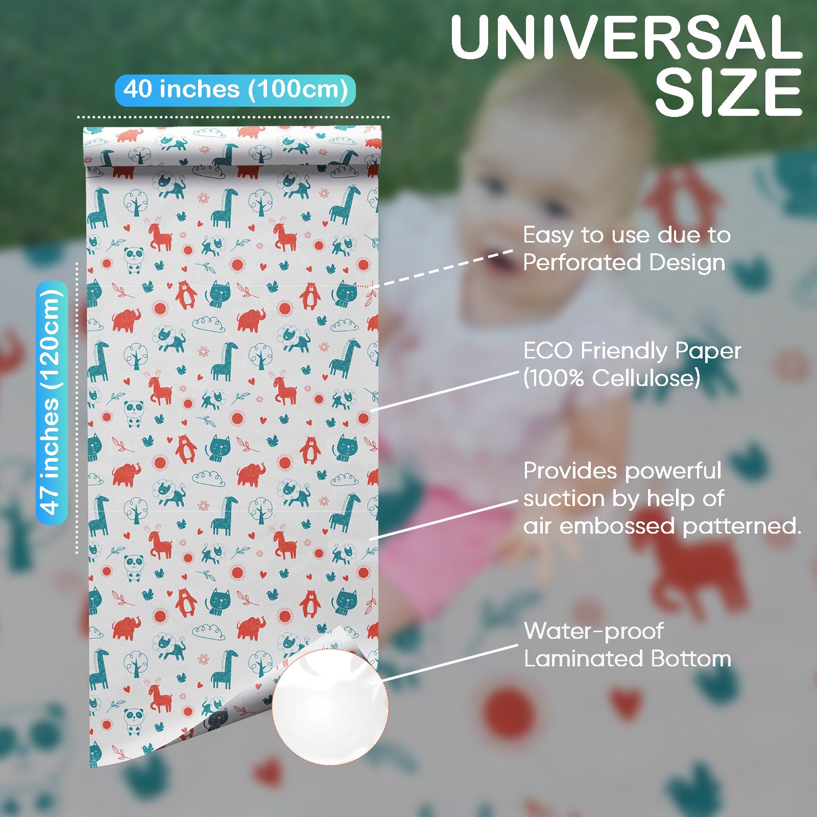 Disposable Splat Mats, 30 Pack 100 x 120 Cm | Eco-Friendly Under Highchair Floor Mat, Activity Table Cover | Waterproof Baby Led Weaning Supplies, Home & Restaurant Use