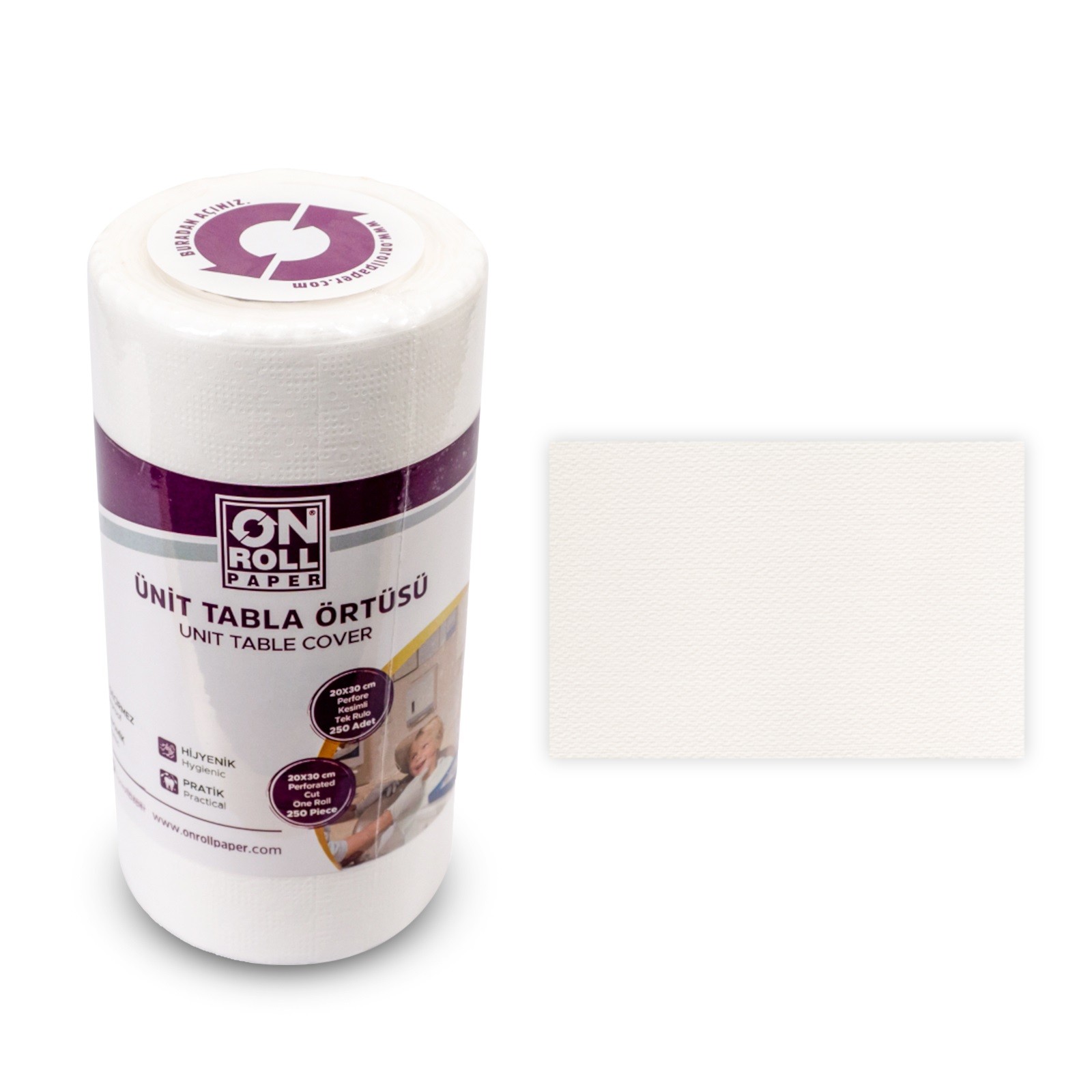On Roll Paper 2 Rolls Bundle 100-Sheets per Roll Disposable Dental Bibs 40 x 30 Cm - 2 Ply Waterproof Tattoo Bib - Sheet for Patients - Dentist or Medical Tray Cover and Nail Table Cover Supplies, White (Total 200 Sheets)