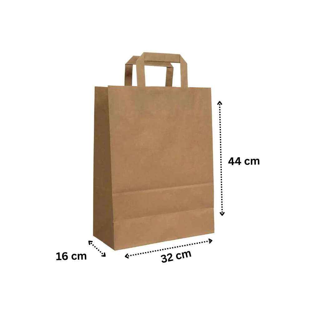 Kraft Paper Bag Brown / 80 gsm Paper / 250 Pcs / 32x16x44(h) cm