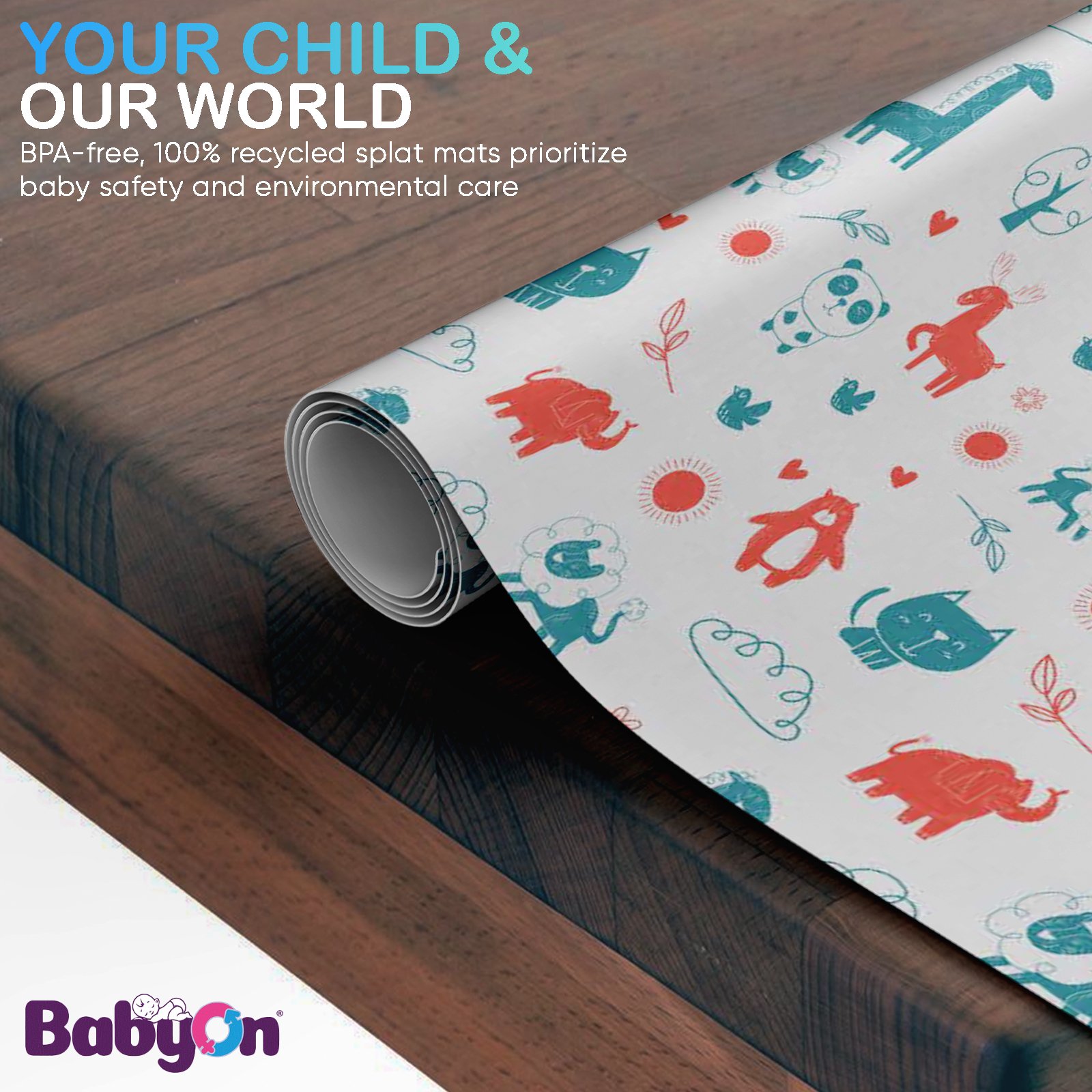 Disposable Splat Mats, 30 Pack 100 x 120 Cm | Eco-Friendly Under Highchair Floor Mat, Activity Table Cover | Waterproof Baby Led Weaning Supplies, Home & Restaurant Use