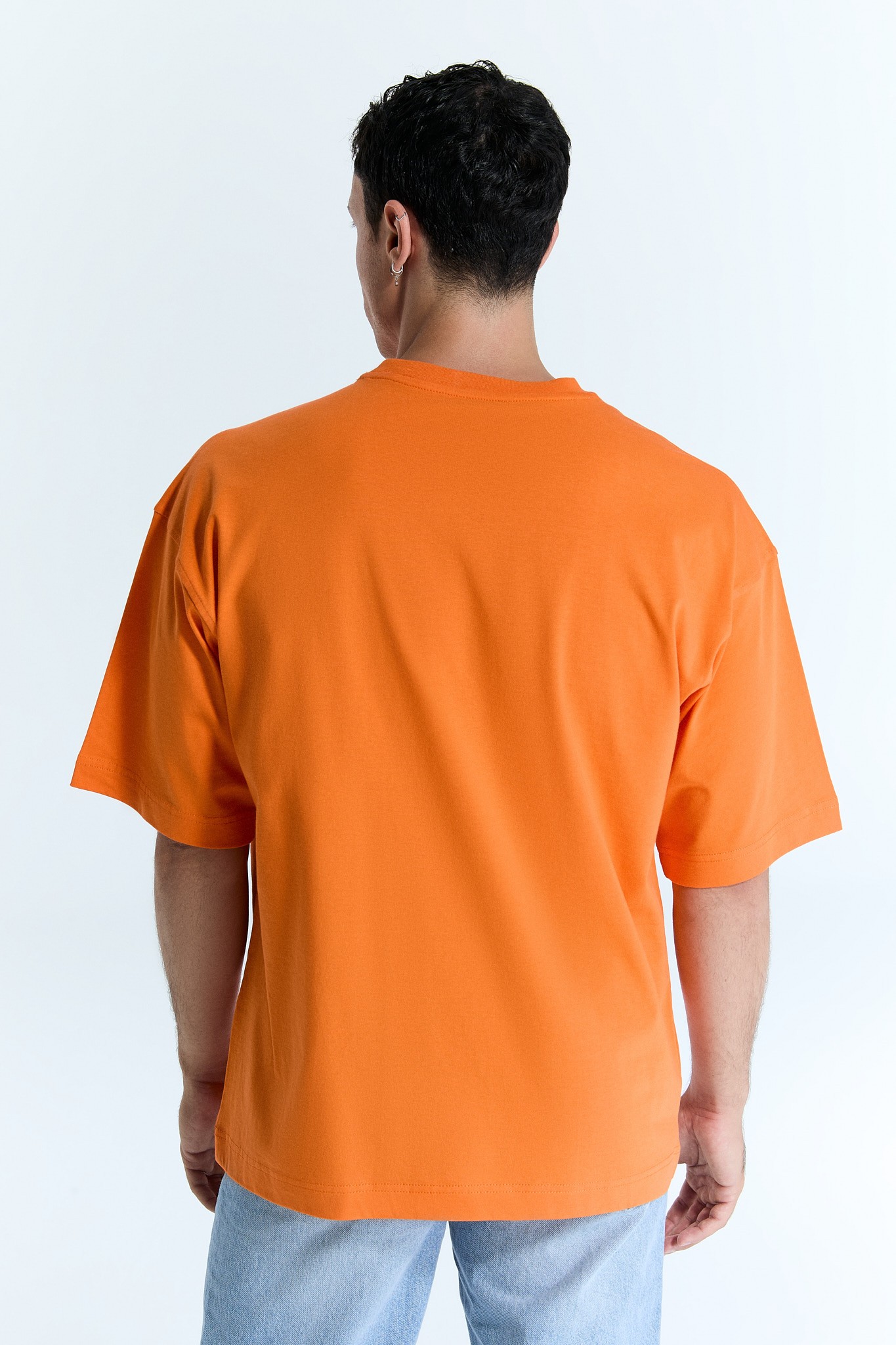 Orange Basic Logo T-Shirt für Männer