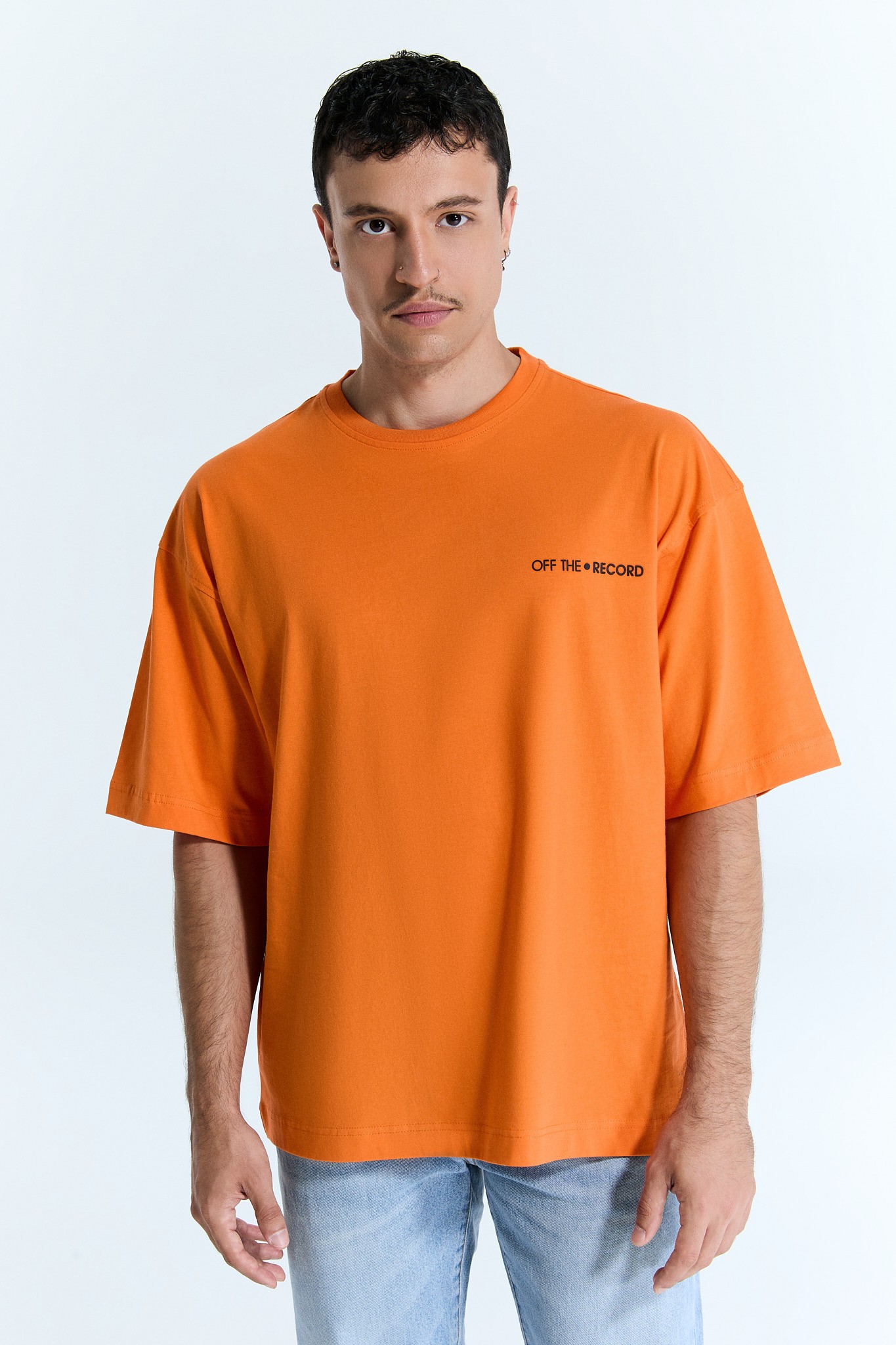 Orange Basic Logo T-Shirt für Männer