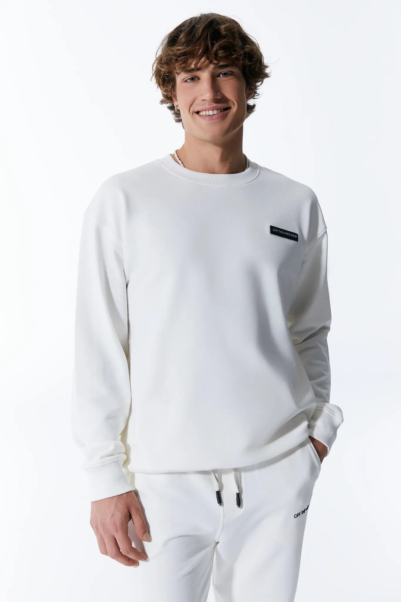 Basic Männer Weißes Sweatshirt