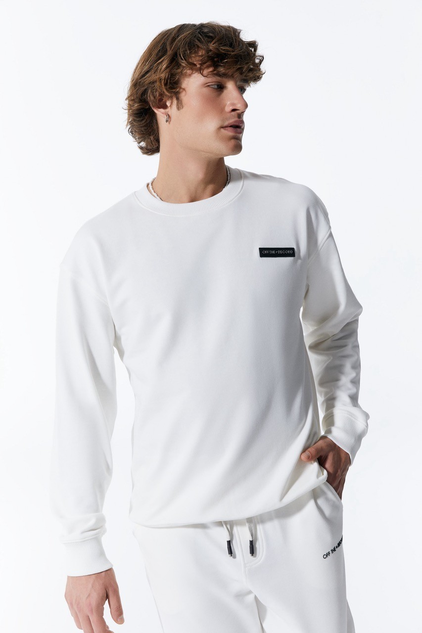 Basic Männer Weißes Sweatshirt