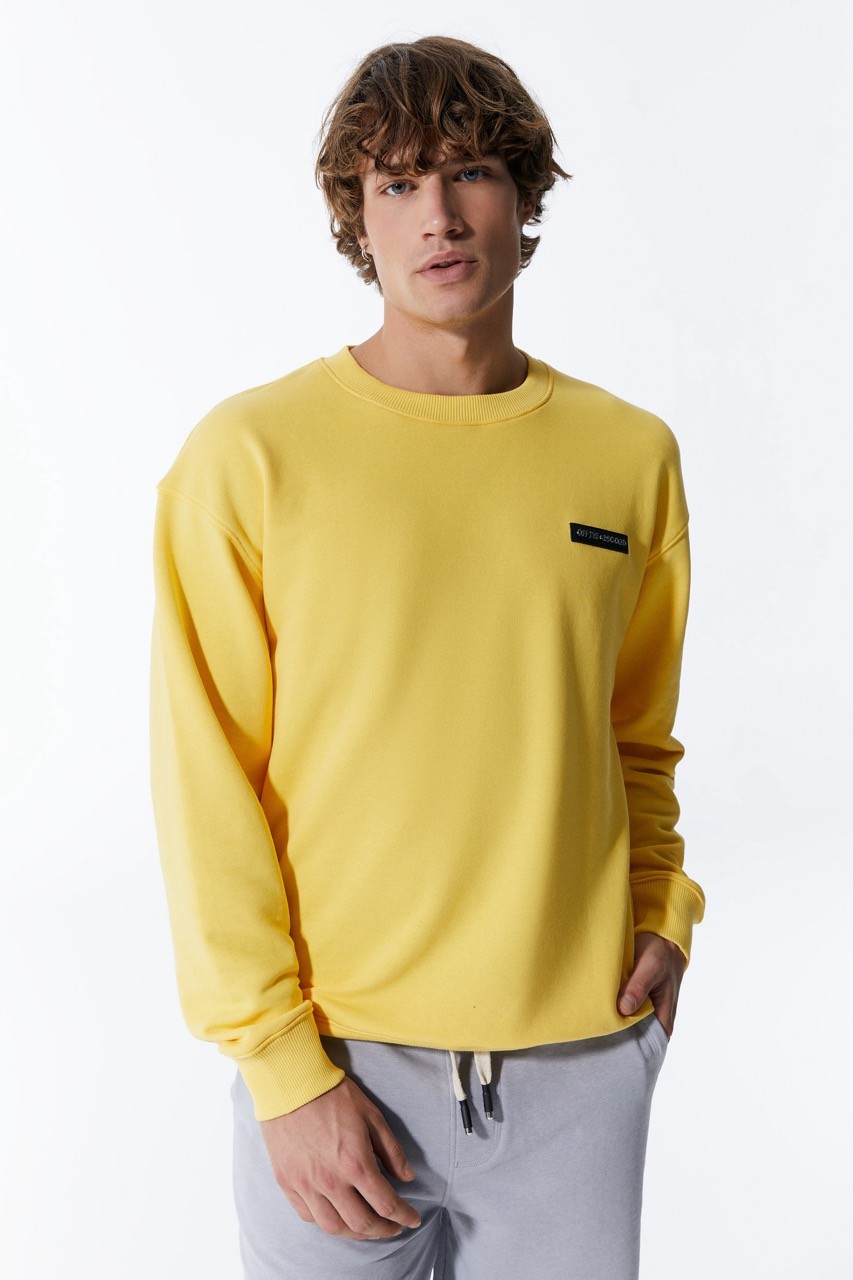 Basic Männer Gelbes Sweatshirt