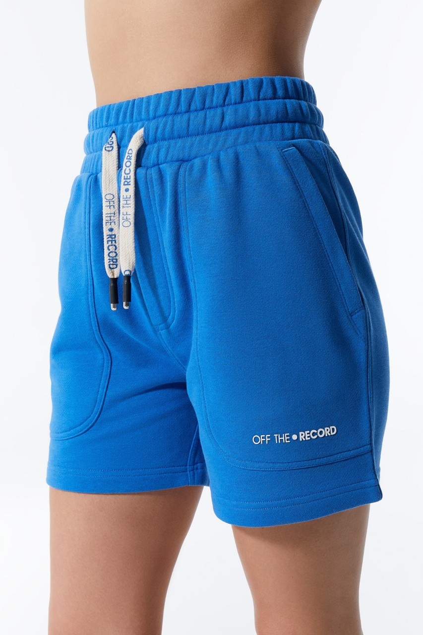 Blaue Shorts für Frauen mit Taschen