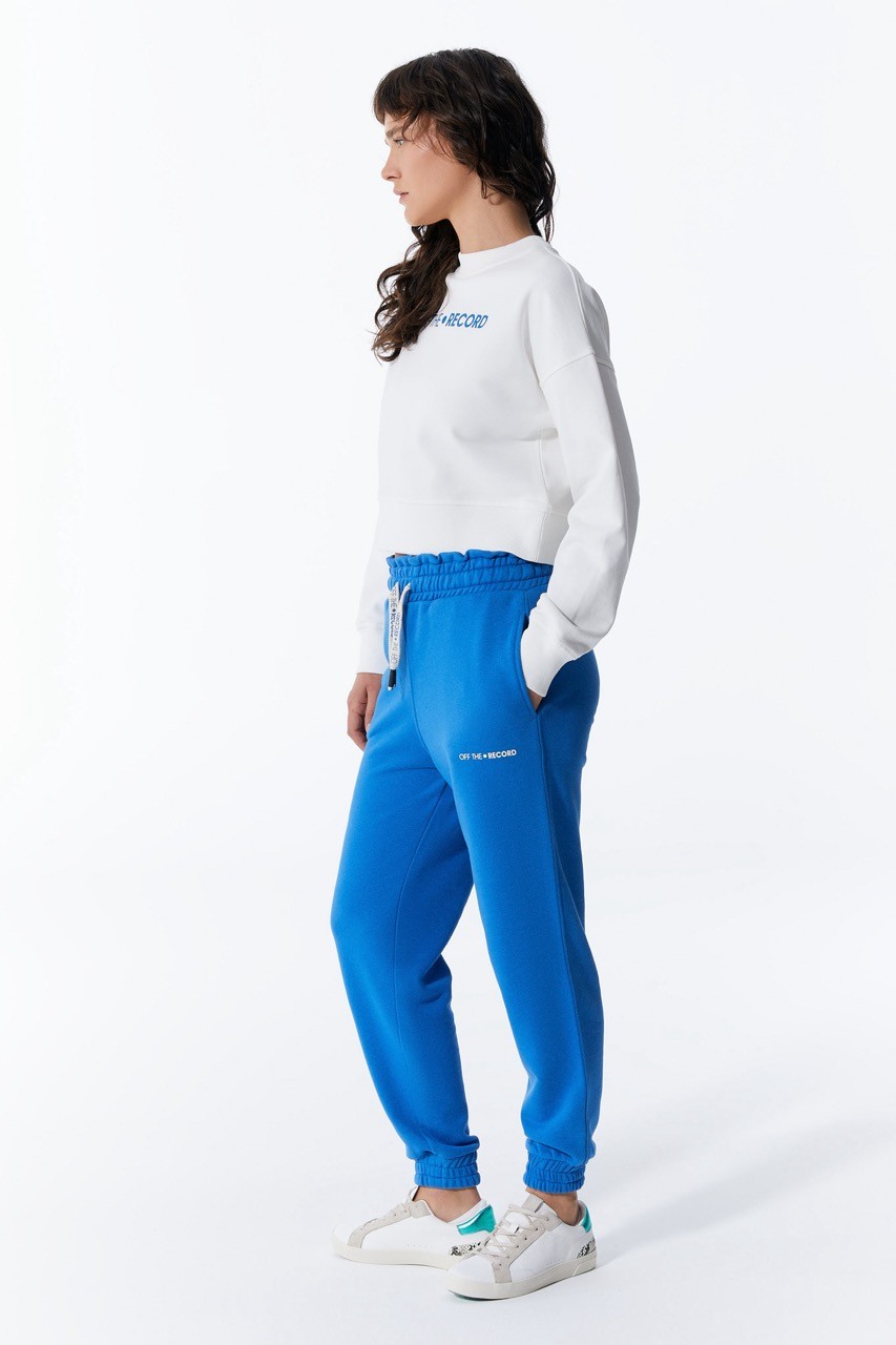 Blaue Jogger-Modell mit hoher Taille Damen-Sweatpants