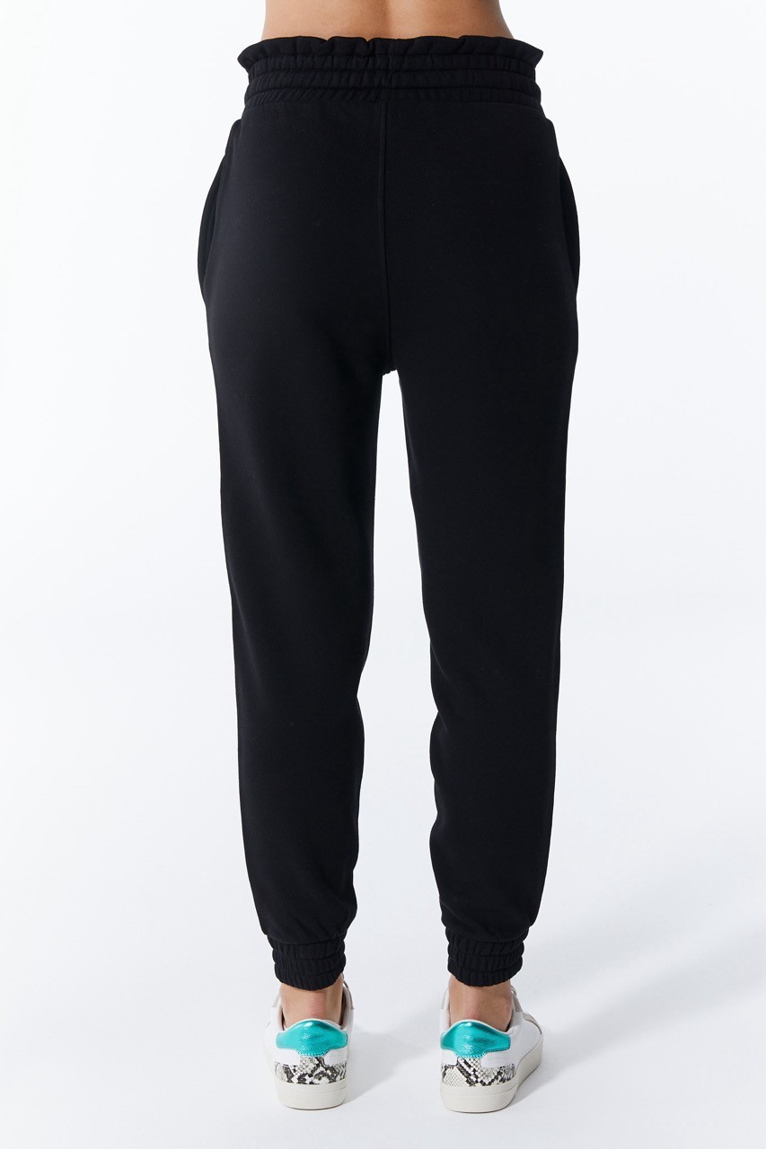 Schwarzes Jogger-Modell mit hoher Taille Damen-Sweatpants