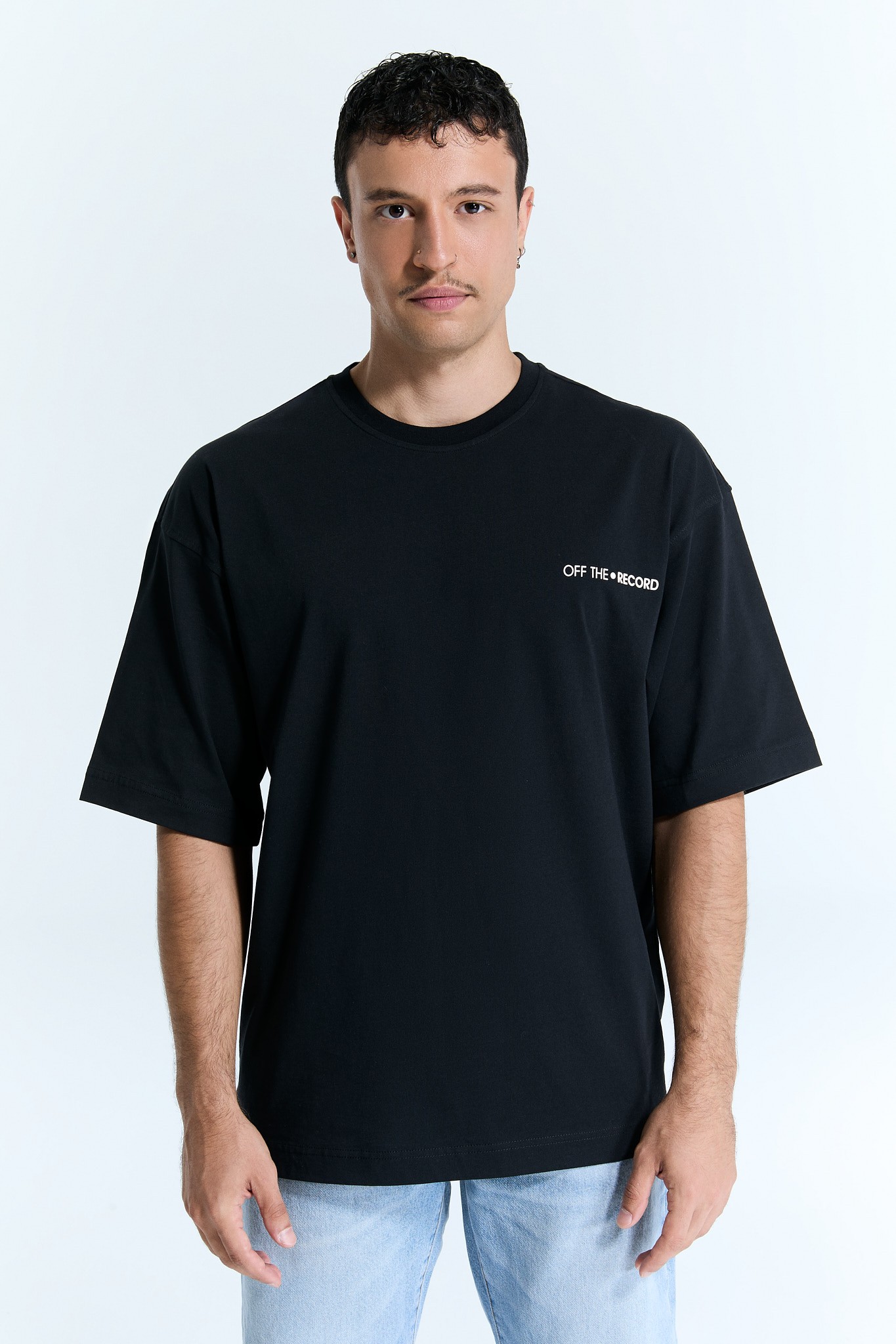 Schwarzes Basic Logo T-Shirt für Männer