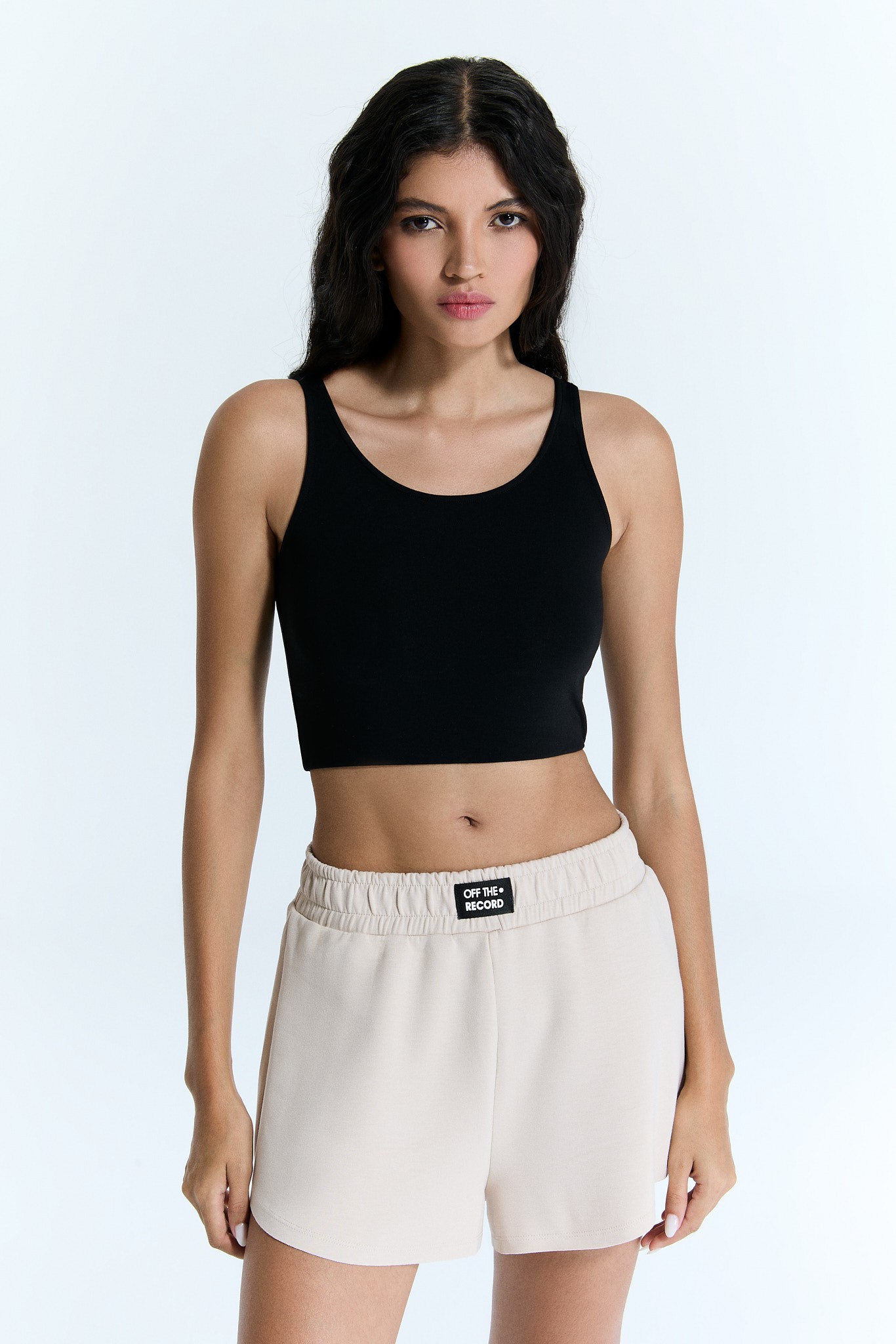 Tank Top Crop für Frauen - Schwarz