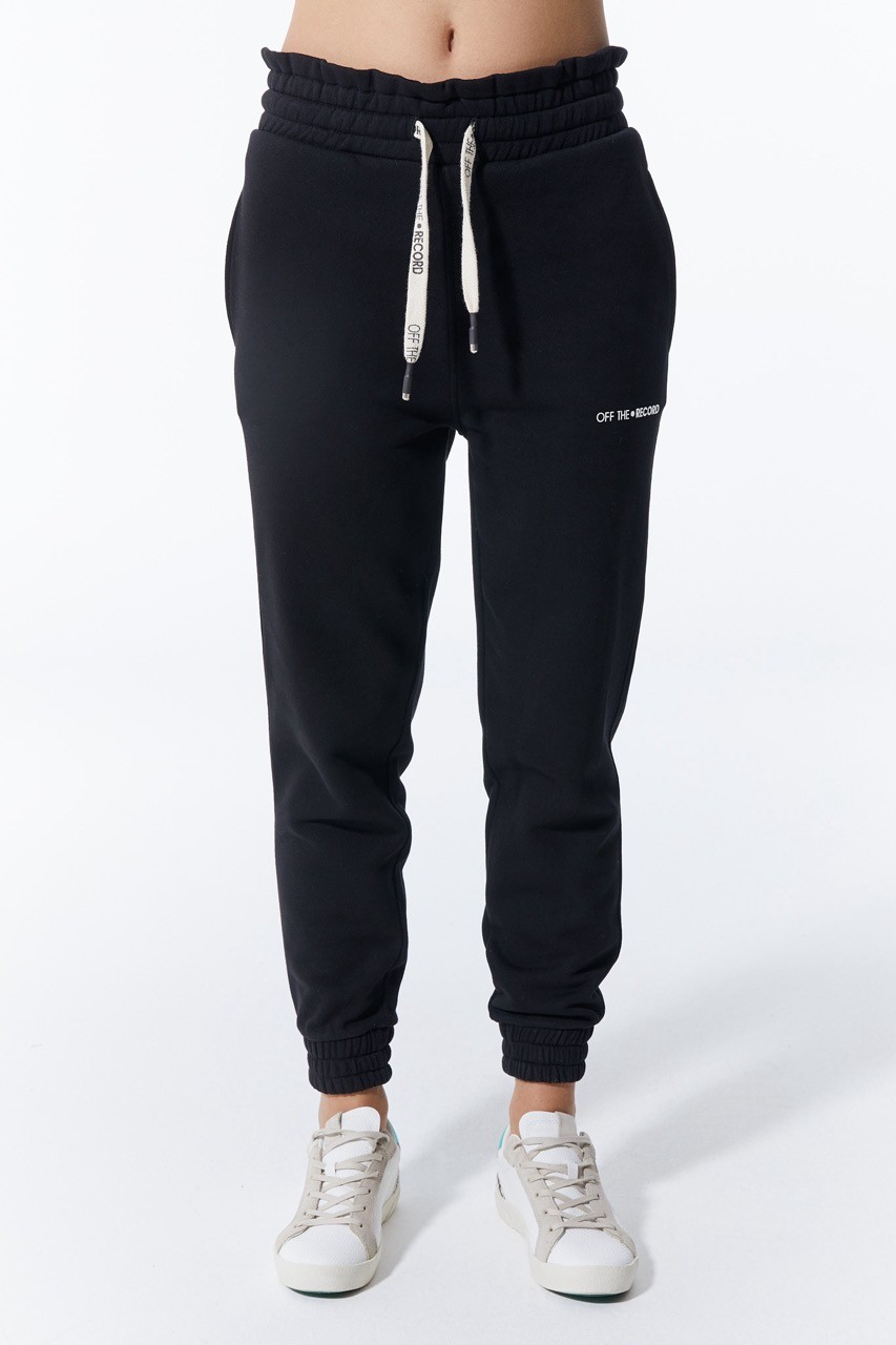 Schwarzes Jogger-Modell mit hoher Taille Damen-Sweatpants