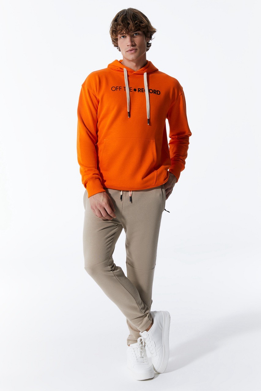 Orange Herren Hoodie mit Taschen